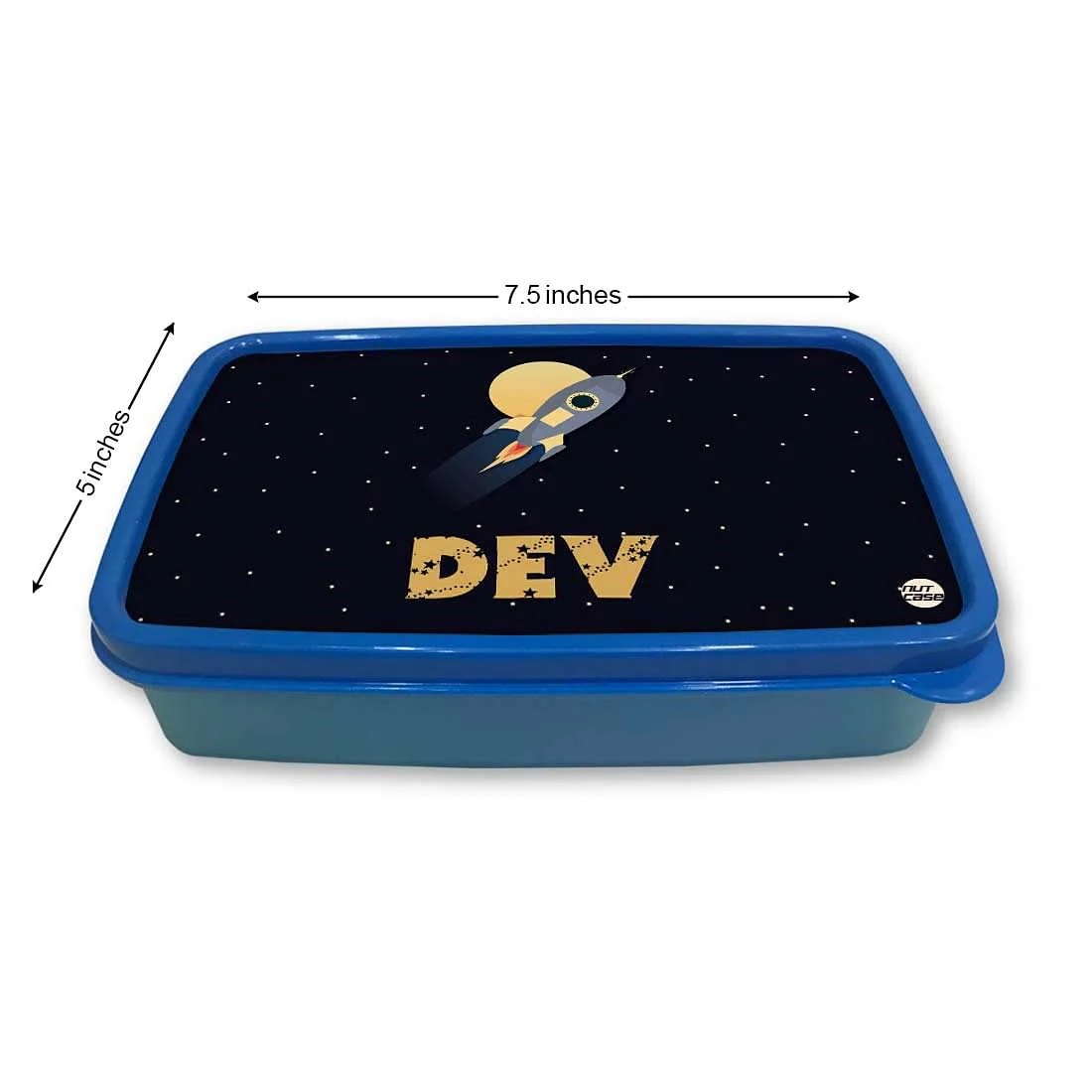 Personalized Snack Box for Kids Plastic Lunch Box for Boys -Space Rocket - Image 5