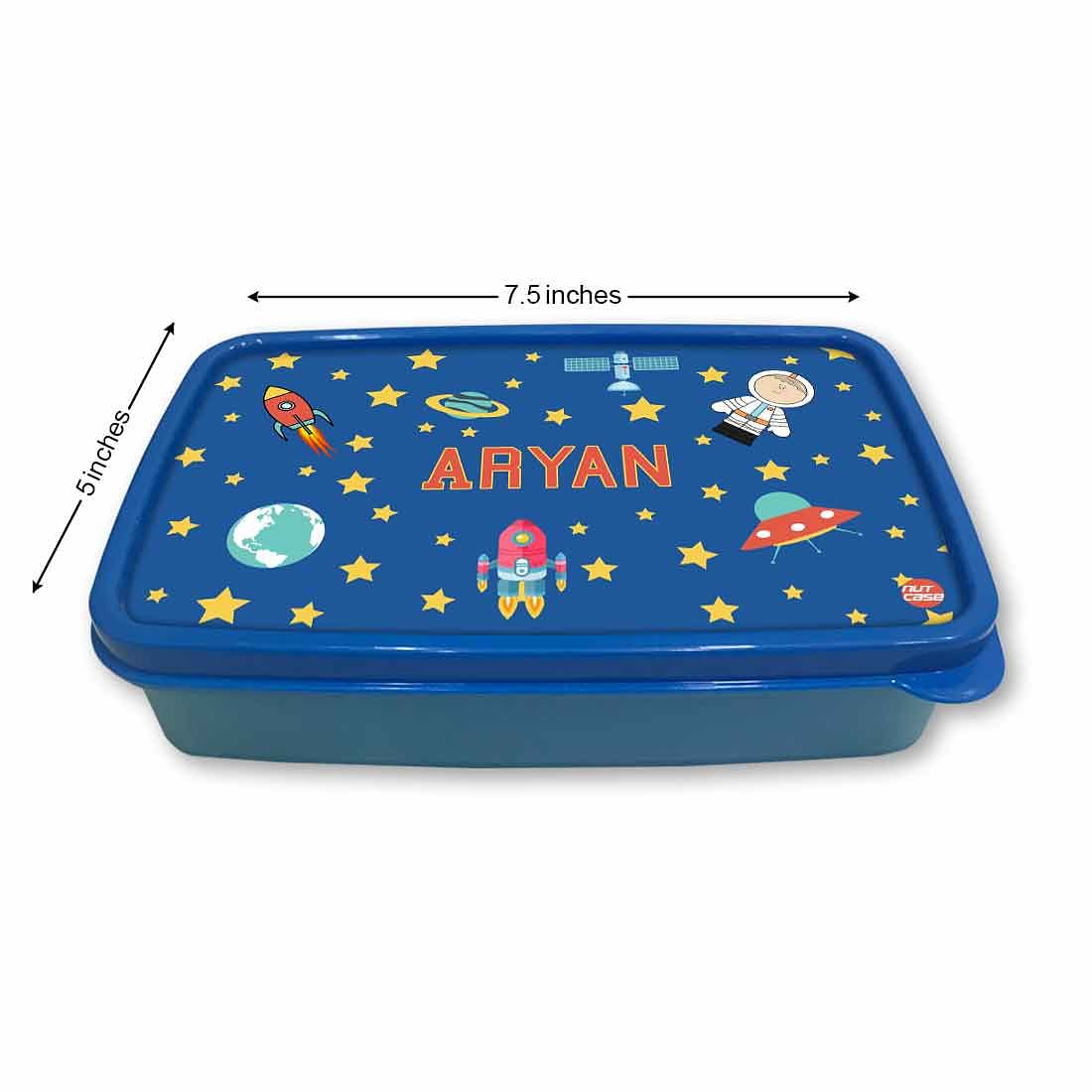 Personalized Snack Box for Kids Plastic Lunch Box for Boys - Space Boy - Image 5