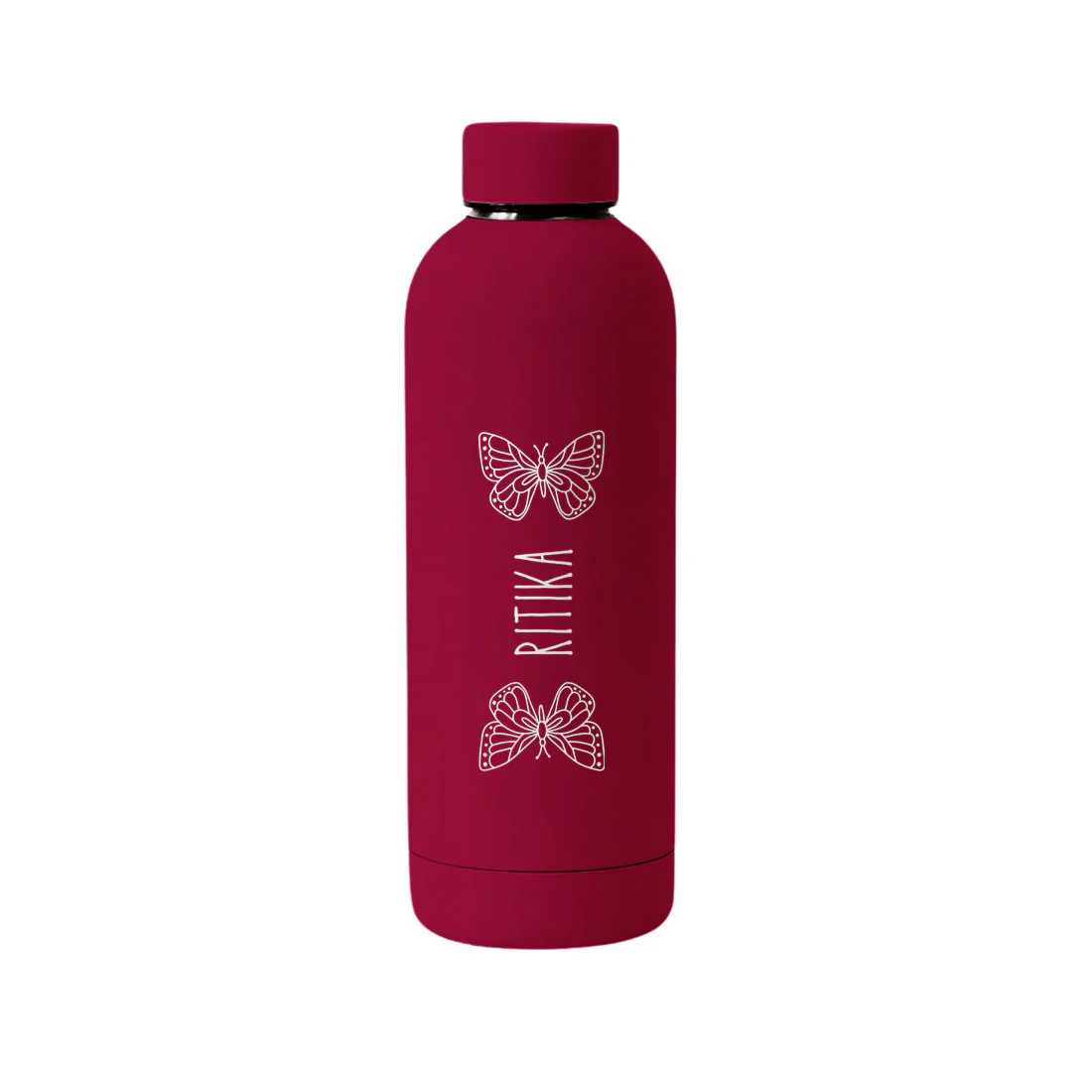 Childrens Stainless Steel Water Bottle with Name – BPA-Free, Leakproof, Double Insulated Thermos for School, Travel & Home - Butterfly Design - Image 4