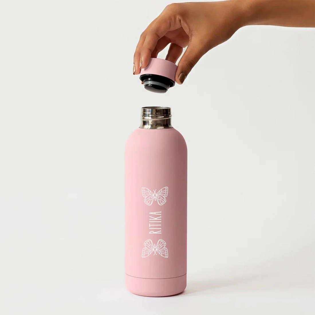 Childrens Stainless Steel Water Bottle with Name – BPA-Free, Leakproof, Double Insulated Thermos for School, Travel & Home - Butterfly Design - Image 6