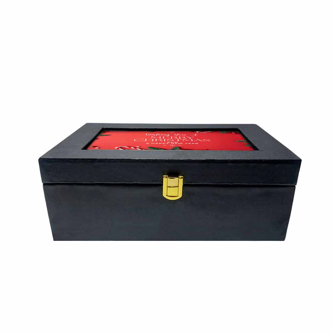 Christmas Gift Box With Chocolates Secret Santa Gifts - Xmas Red Holly - Image 3
