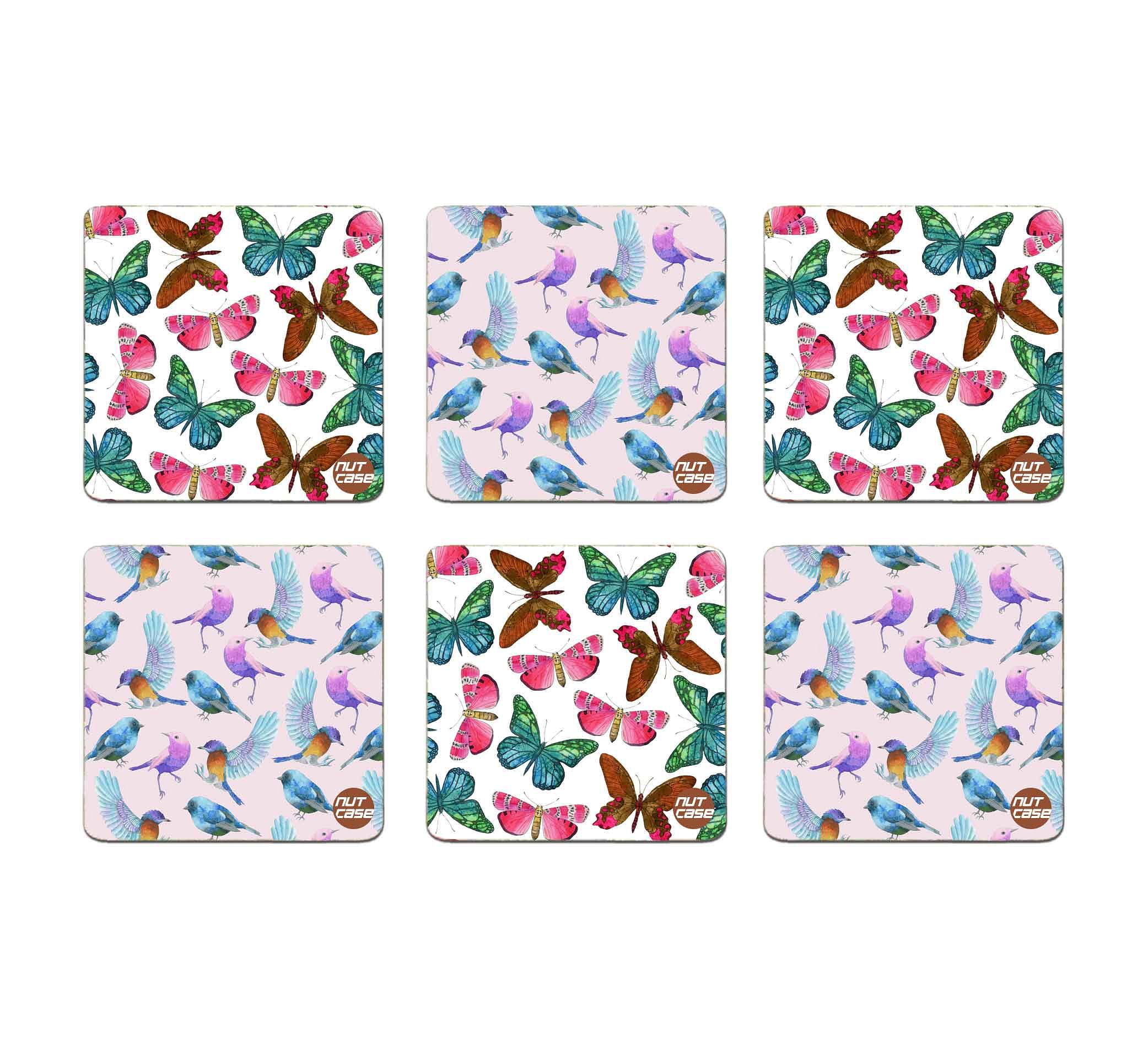 Beautiful Design Metal Cool Drink Coasters Pack of 6 for Dining Table - Butterfly - Image 2