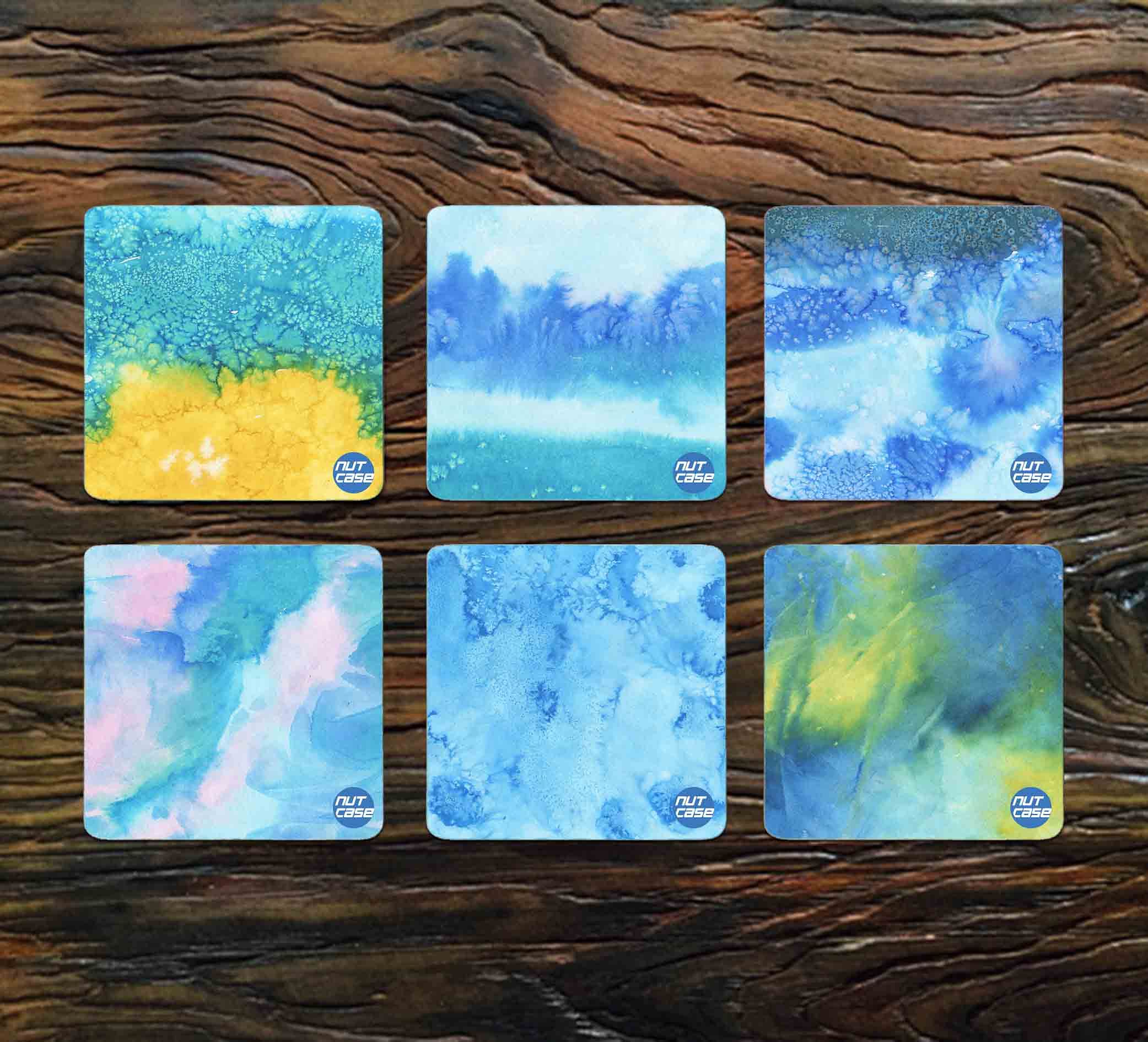 Metal Cool Table Coasters Pack of 6 for Home & Kitchen - Arctic Space