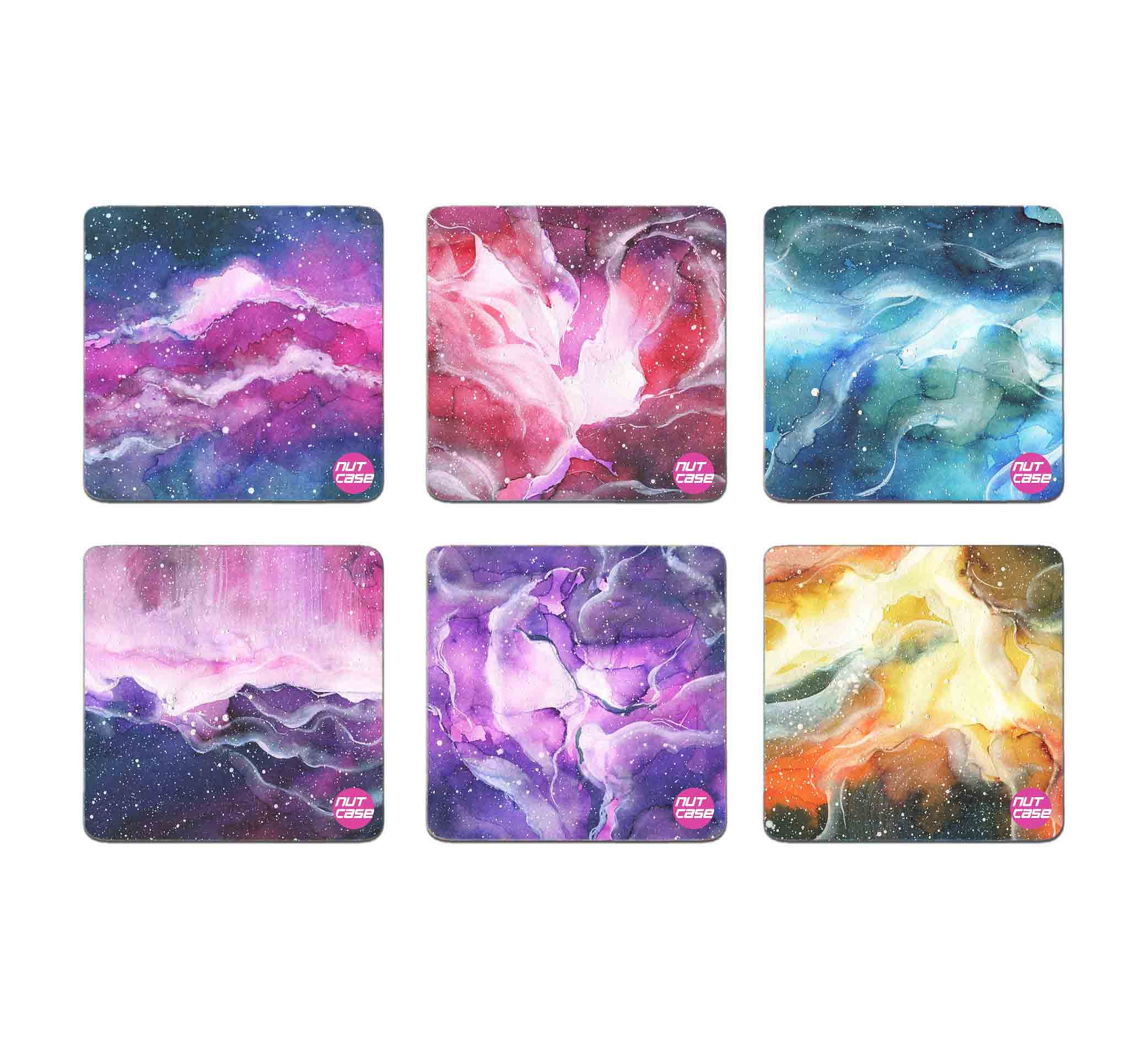Metal Coasters for Restaurant Coffee Mugs Pack of 6 - Space - Image 2
