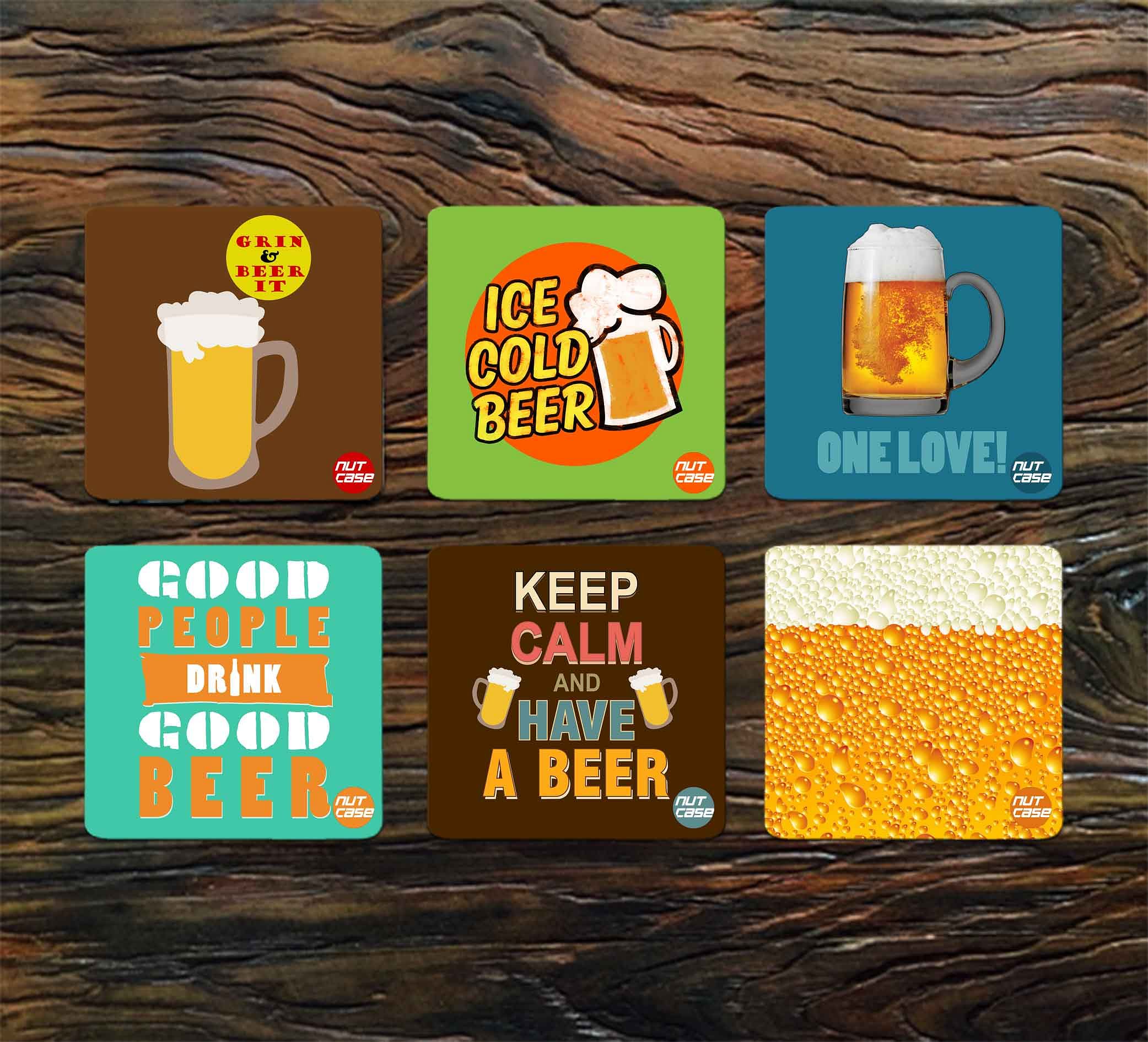Metal Beer Bar Coasters Hotel or Restaurant Pack of 6 - Drink Good Beer