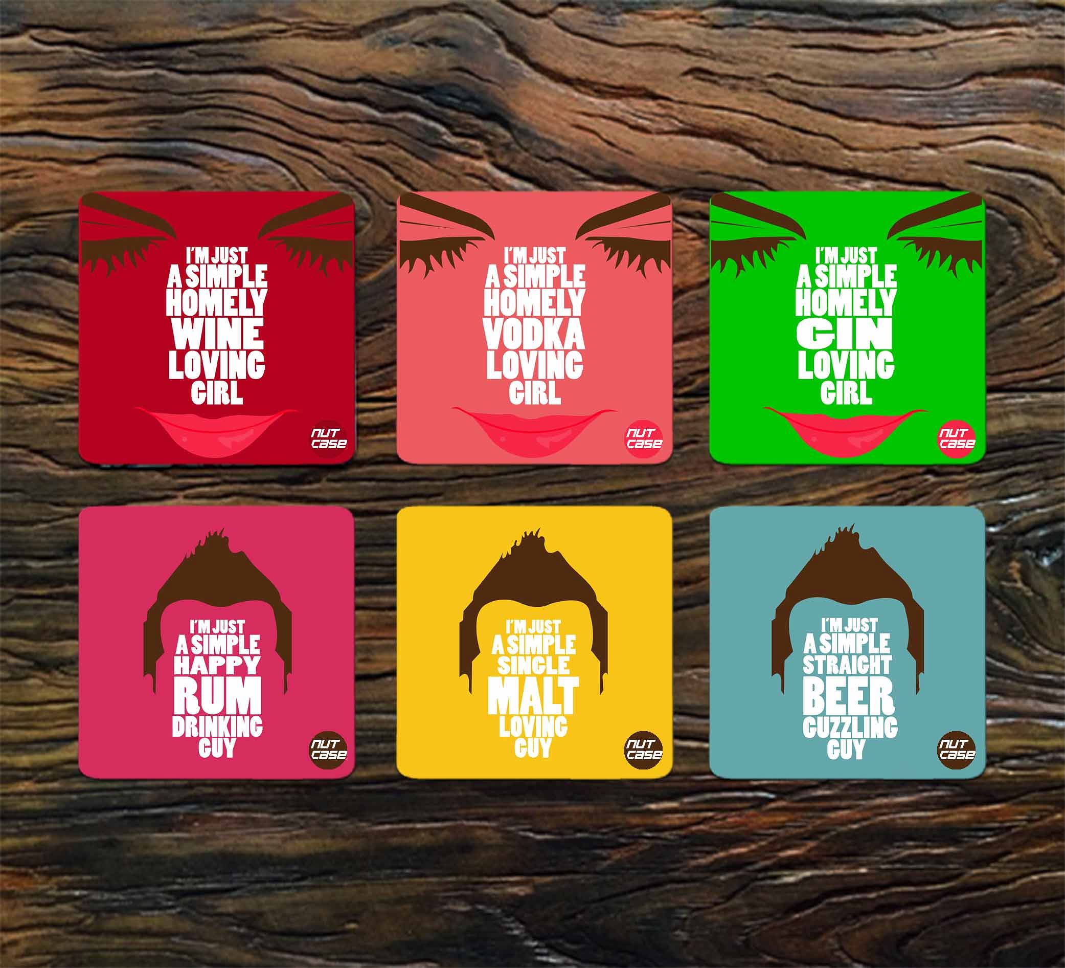 Designer Cool Coffee Table Coasters for Home & Office Pack of 6