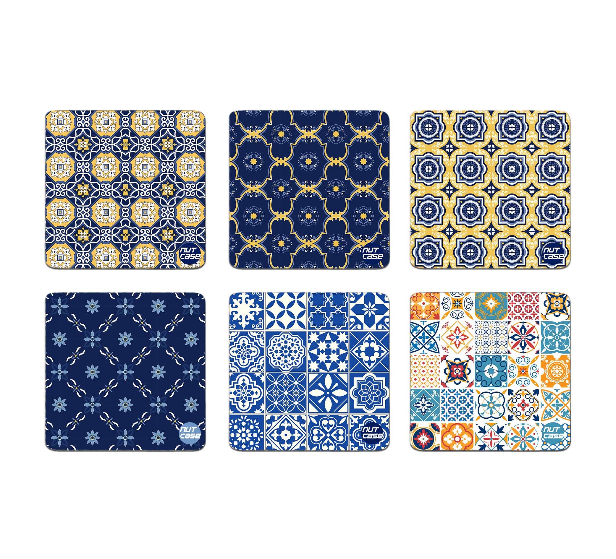 Metal Cool Coaster Set of 6 for Dining Table Tea Cups - Love from Lisbon - Image 2