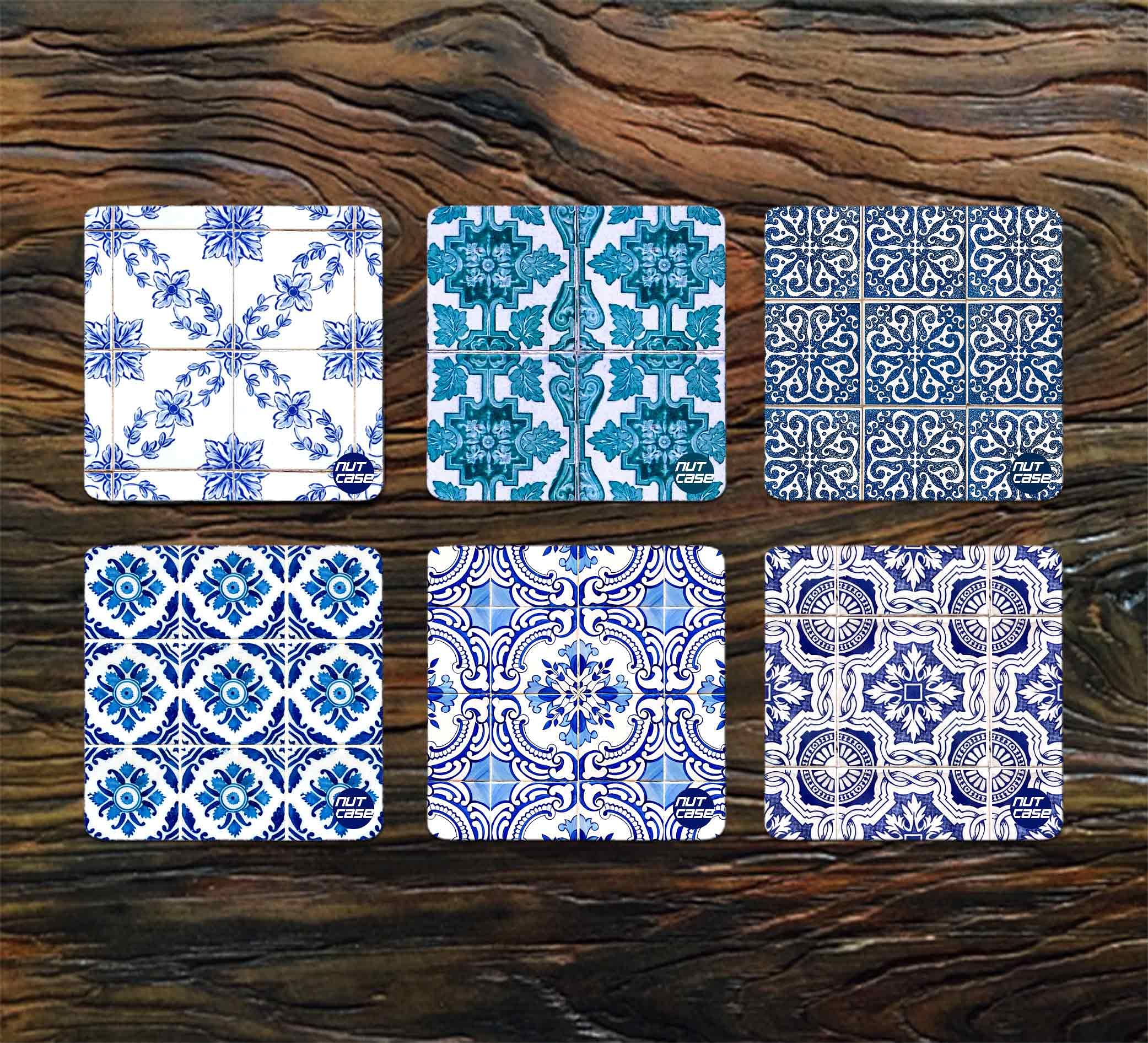 Square Designer Metal Coaster for Table Set of 6 - Goa Casa