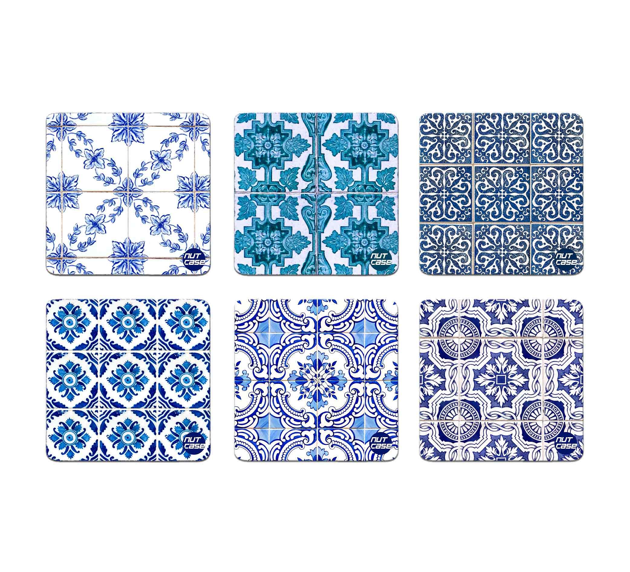 Square Designer Metal Coaster for Table Set of 6 - Goa Casa - Image 2