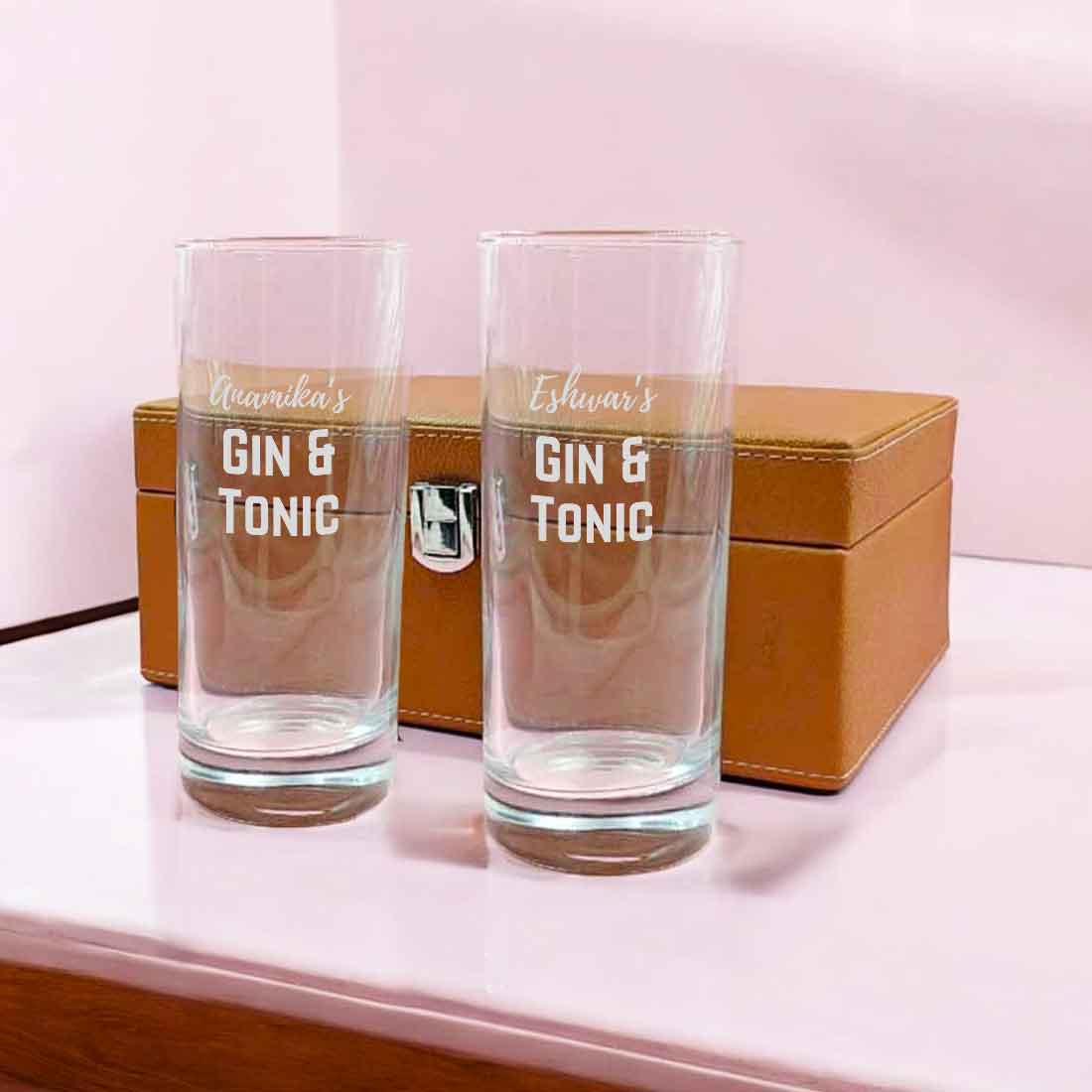 Cocktail Glassware Personalized Highball Glasses - Gin & Tonic - Image 4