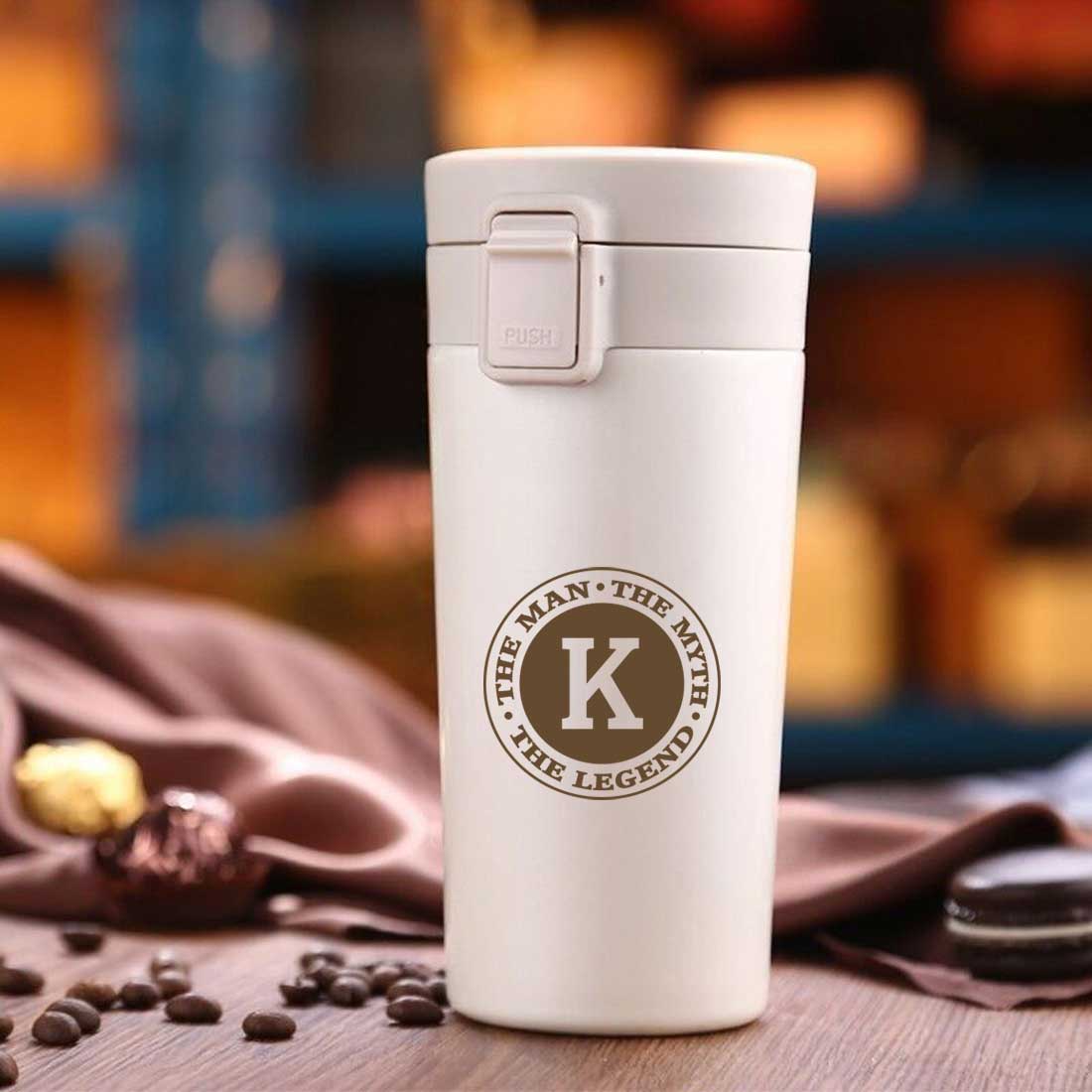 Personalised Coffee Cup With Lid for Office Travelling Portable Flask Sipper (380 ML) - Monogram - Image 10