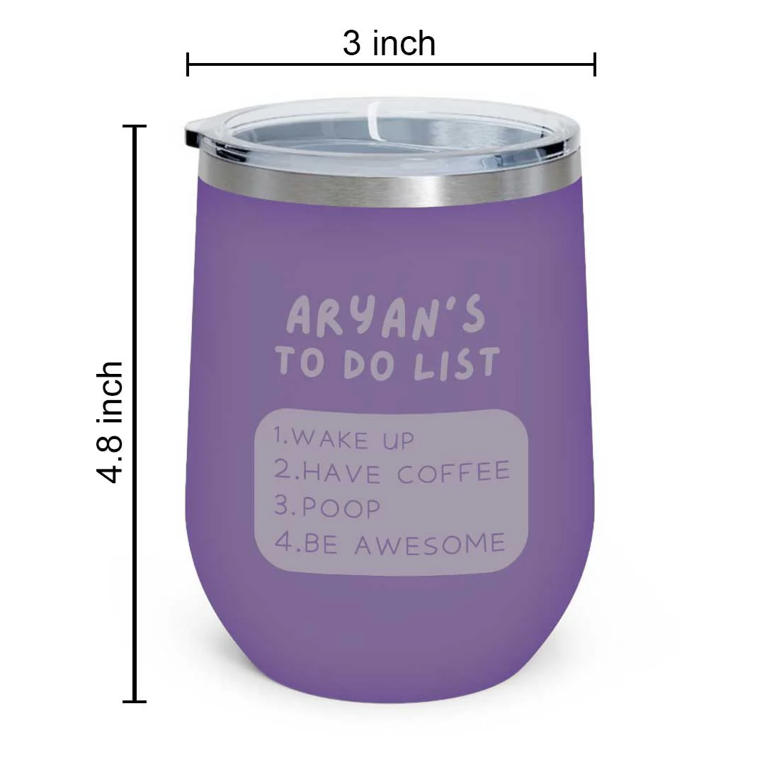 Engraved Personalized Stainless Steel Travel Coffee Cup With Lid for Office - To Do List - Image 13