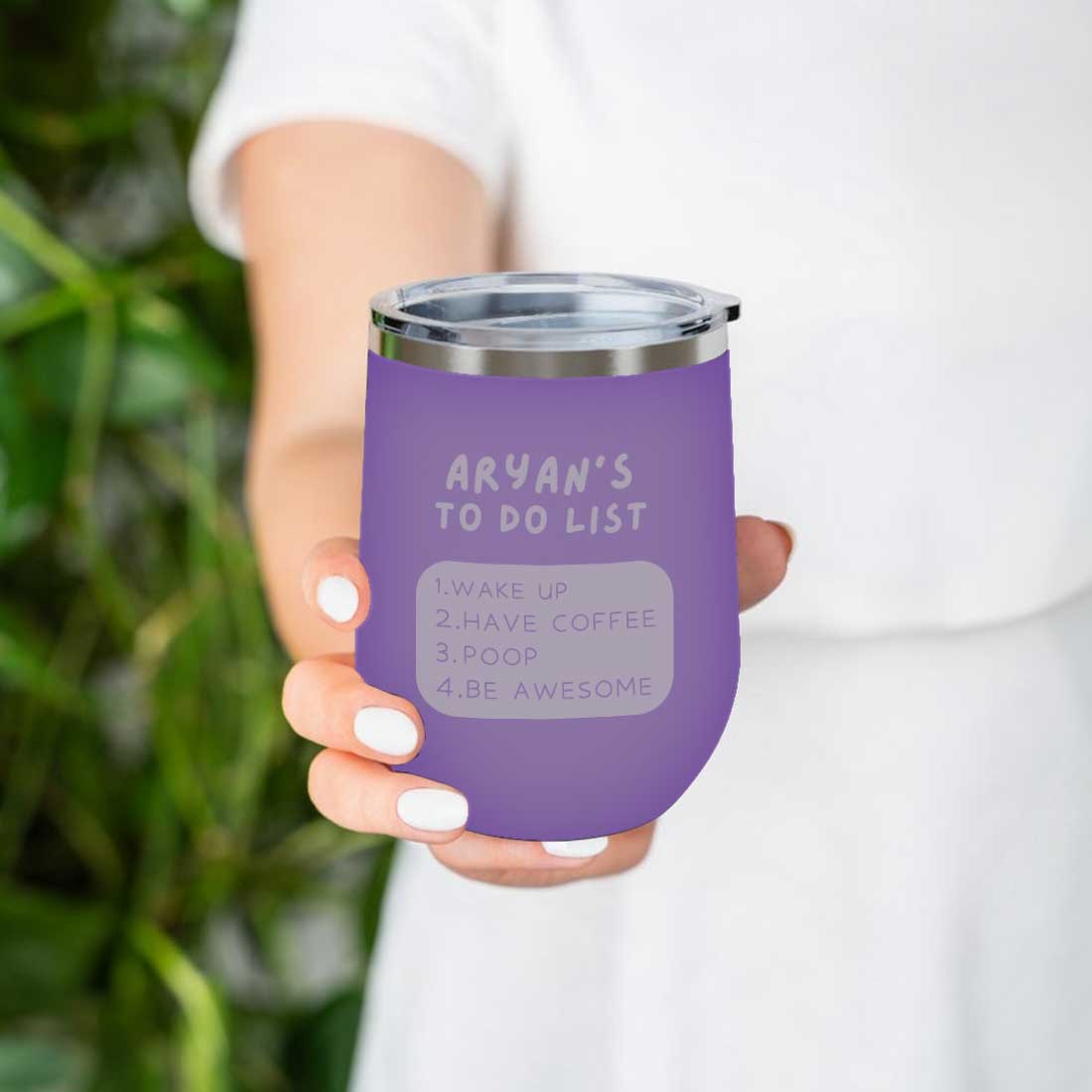 Engraved Personalized Stainless Steel Travel Coffee Cup With Lid for Office - To Do List - Image 14