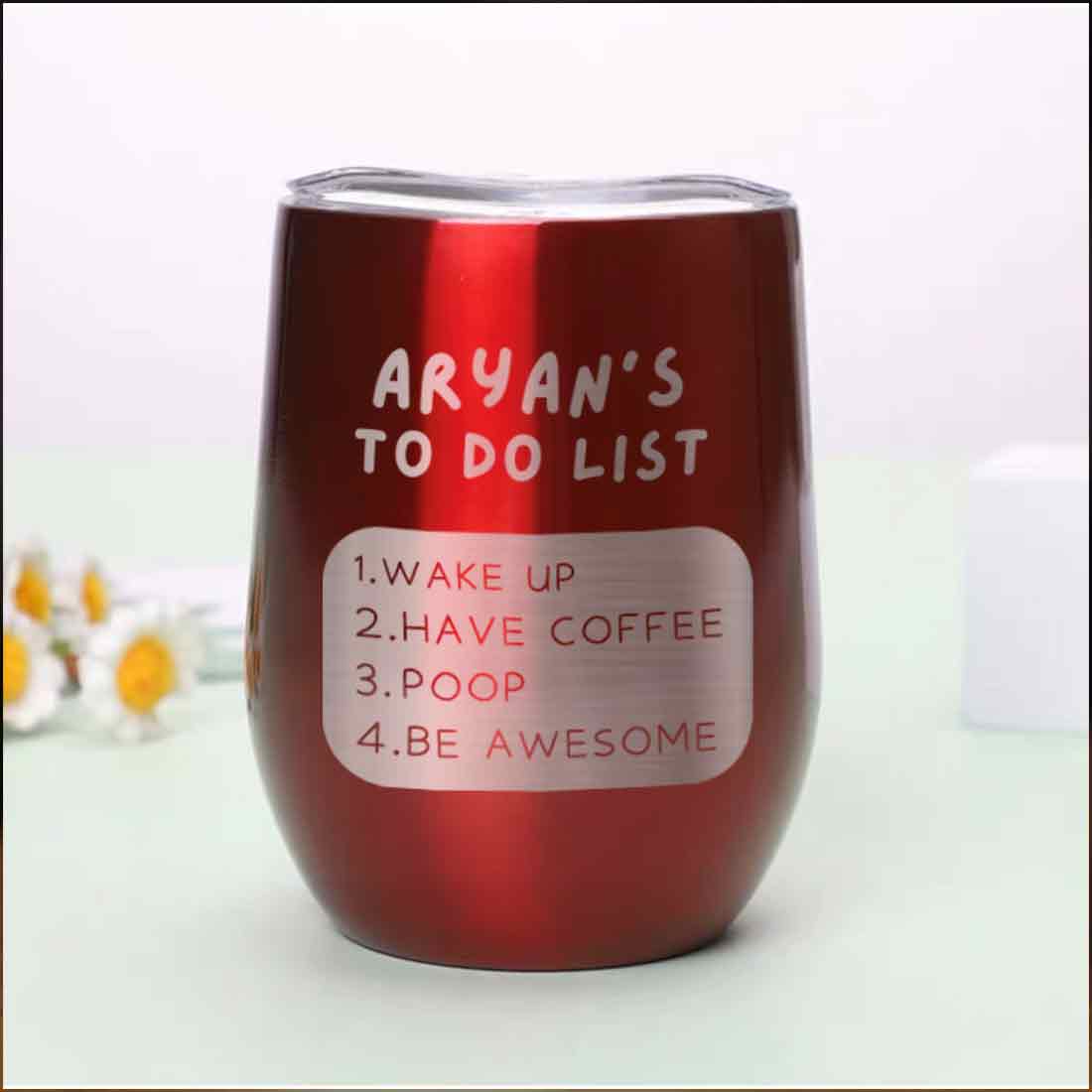 Engraved Personalized Stainless Steel Travel Coffee Cup With Lid for Office - To Do List - Image 23