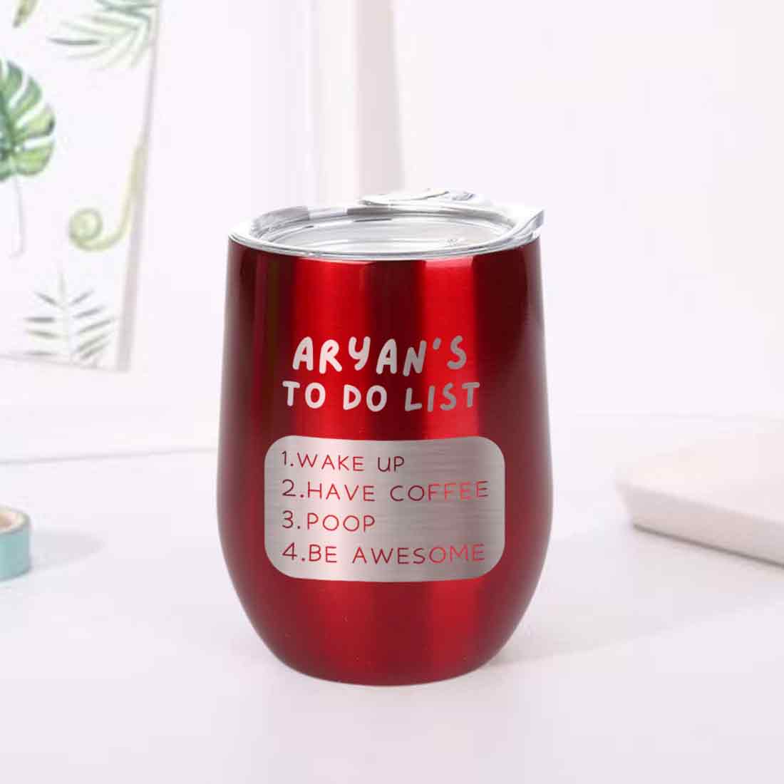 Engraved Personalized Stainless Steel Travel Coffee Cup With Lid for Office - To Do List - Image 25