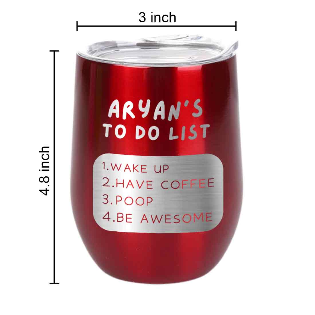 Engraved Personalized Stainless Steel Travel Coffee Cup With Lid for Office - To Do List - Image 26