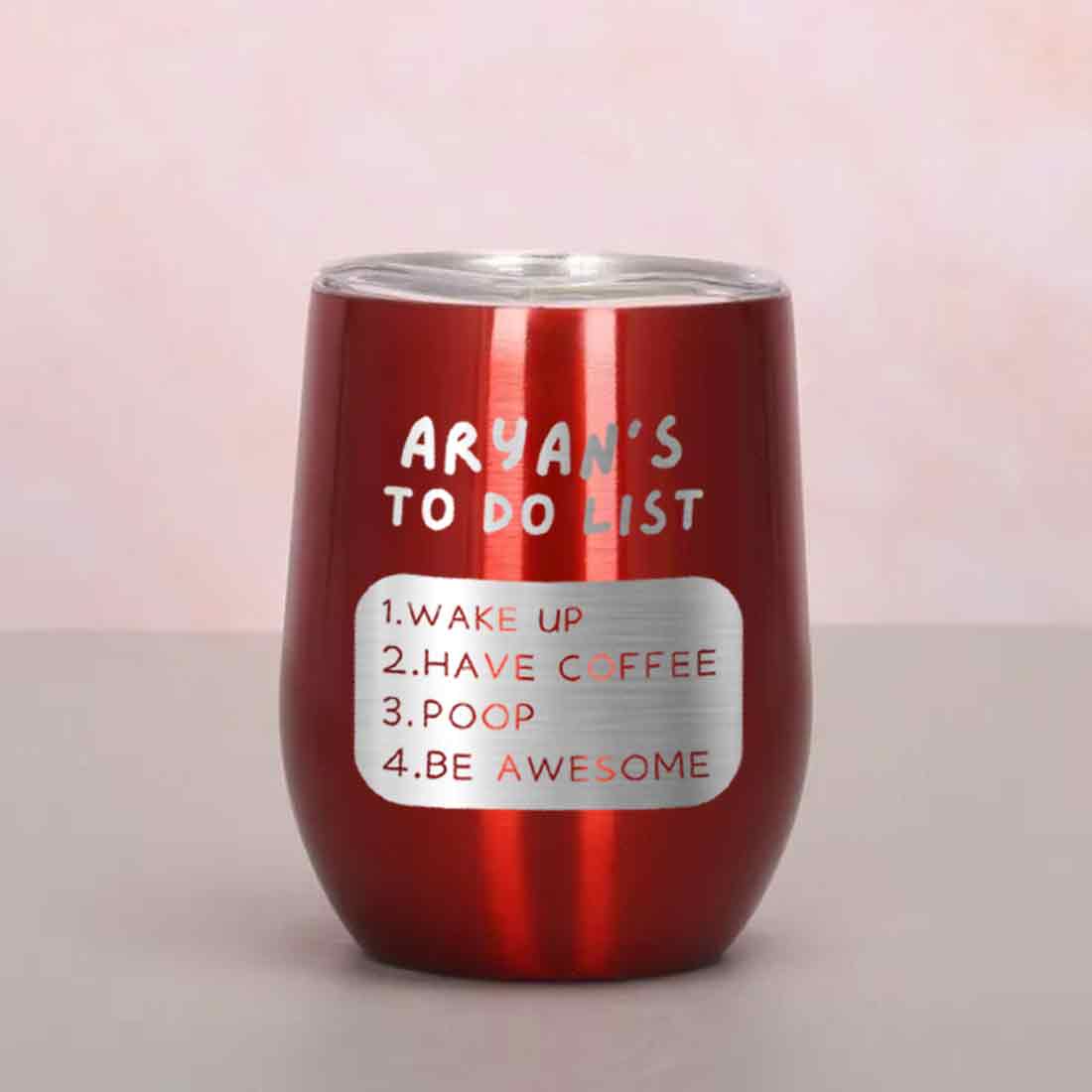 Engraved Personalized Stainless Steel Travel Coffee Cup With Lid for Office - To Do List - Image 27