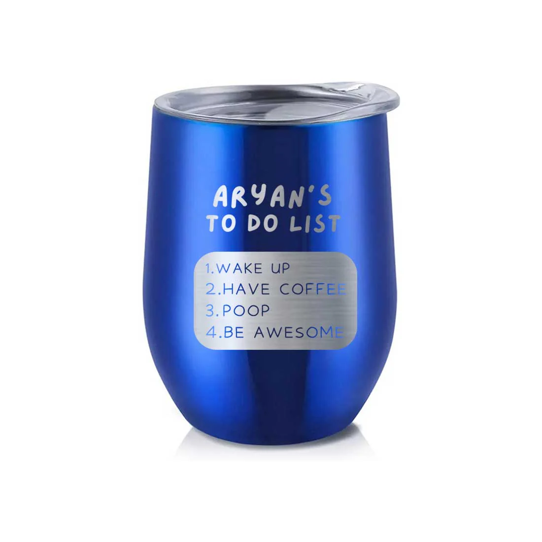 Engraved Personalized Stainless Steel Travel Coffee Cup With Lid for Office - To Do List - Image 28