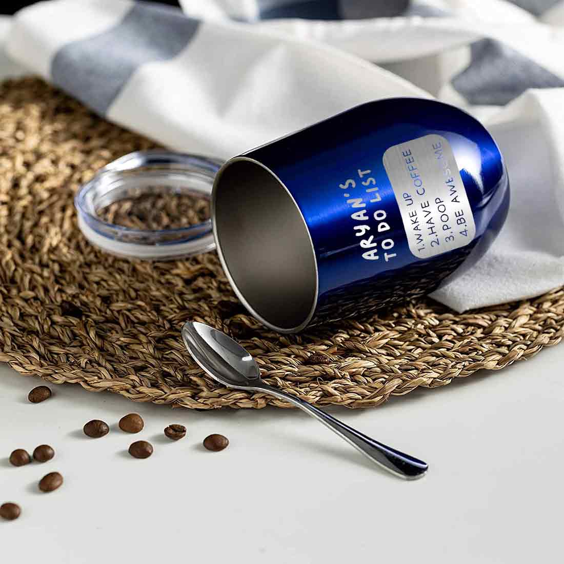 Engraved Personalized Stainless Steel Travel Coffee Cup With Lid for Office - To Do List - Image 31