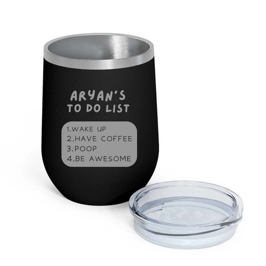 Engraved Personalized Stainless Steel Travel Coffee Cup With Lid for Office - To Do List - Image 9