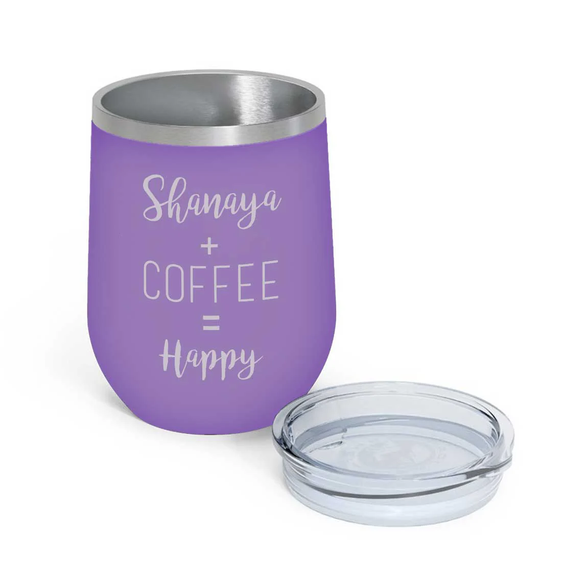 Personalized Coffee Cup with lid Name Engraved Stainless Steel Mug-Happy - Image 11