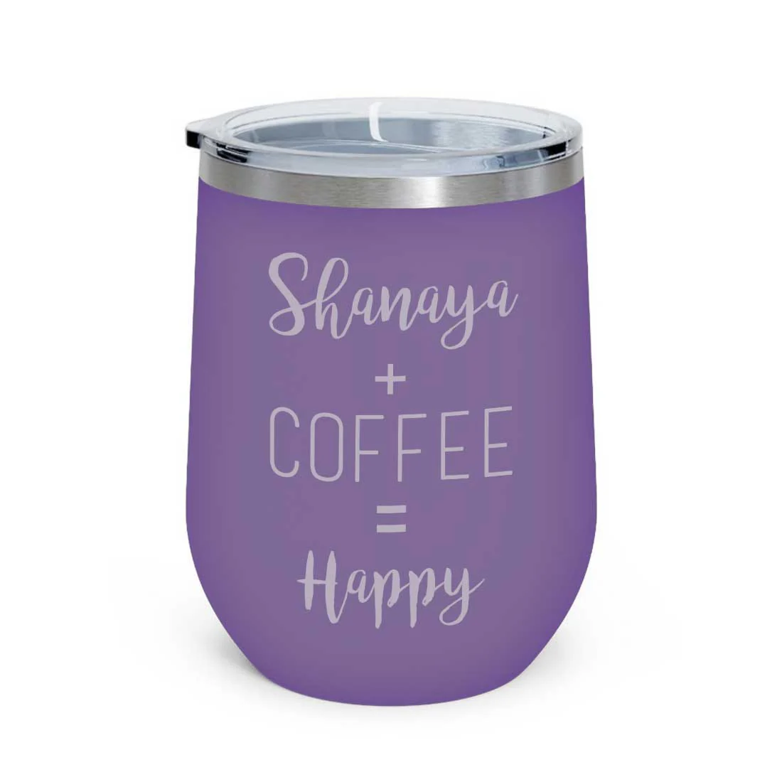 Personalized Coffee Cup with lid Name Engraved Stainless Steel Mug-Happy - Image 13