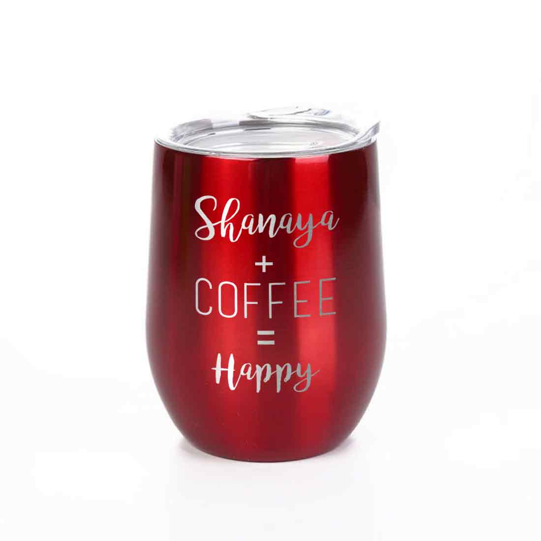 Personalized Coffee Cup with lid Name Engraved Stainless Steel Mug-Happy - Image 23
