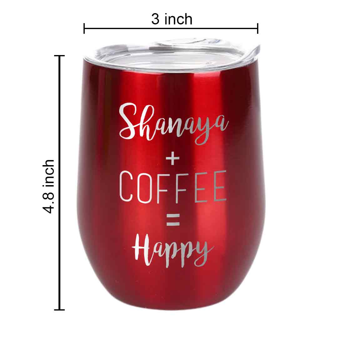 Personalized Coffee Cup with lid Name Engraved Stainless Steel Mug-Happy - Image 25