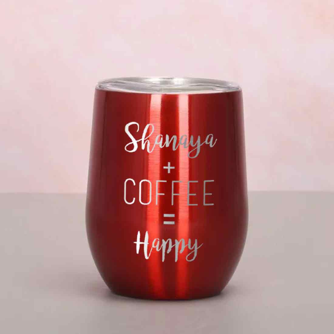 Personalized Coffee Cup with lid Name Engraved Stainless Steel Mug-Happy - Image 26
