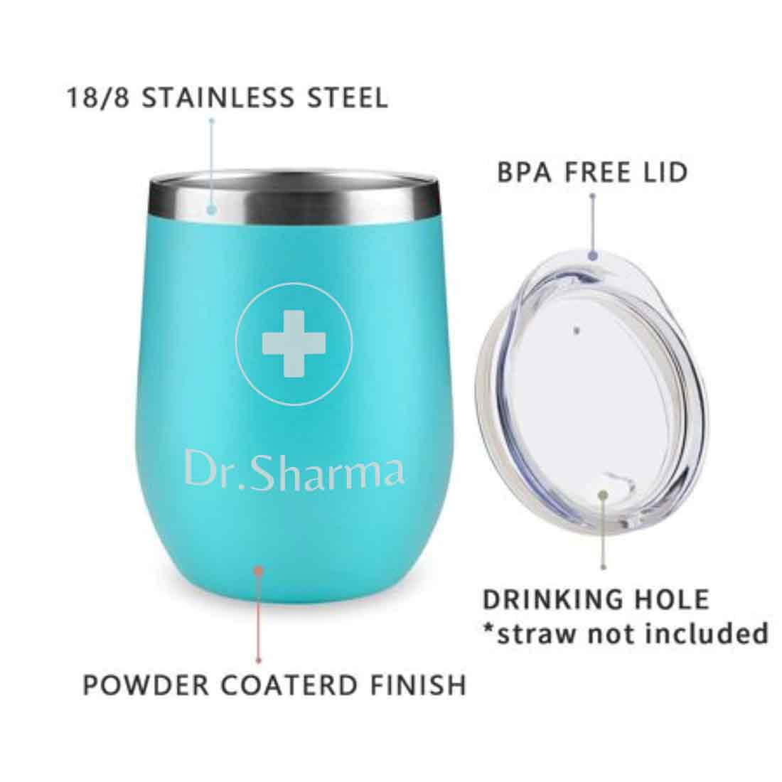 Personalized Stainless Steel Travel Coffee Flask Mug With Lid Gift for Doctor - Image 15
