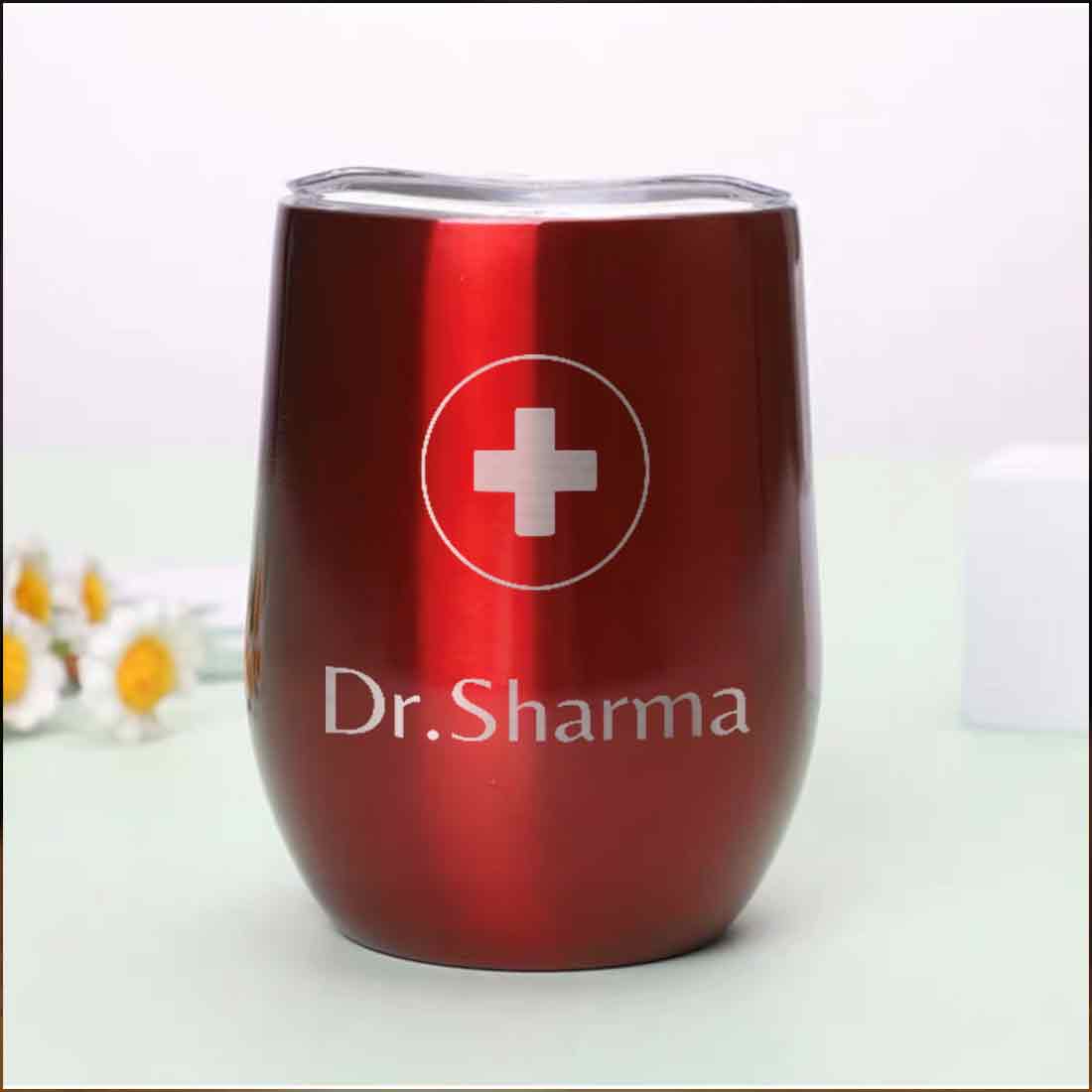 Personalized Stainless Steel Travel Coffee Flask Mug With Lid Gift for Doctor - Image 21