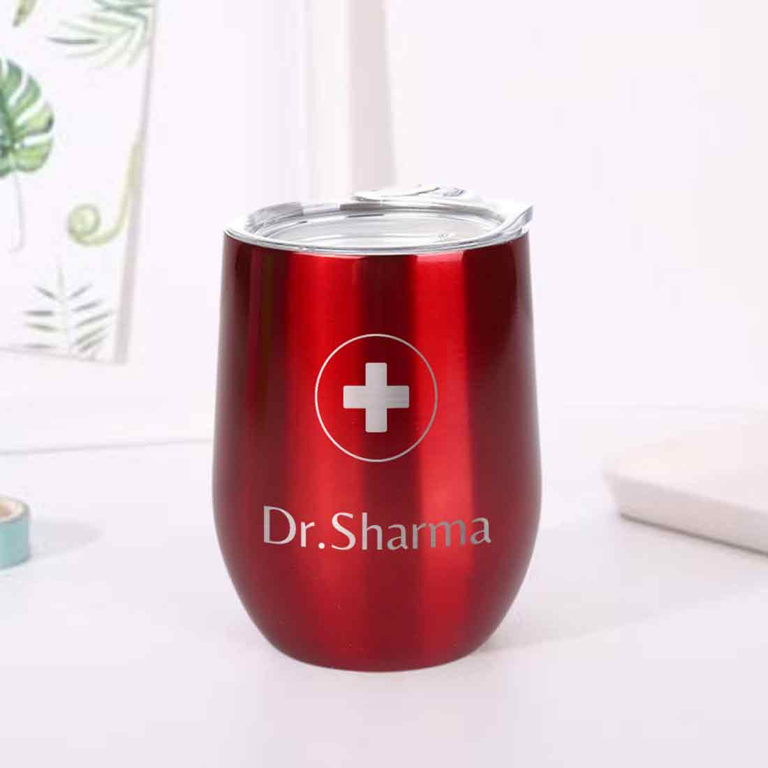 Personalized Stainless Steel Travel Coffee Flask Mug With Lid Gift for Doctor - Image 23