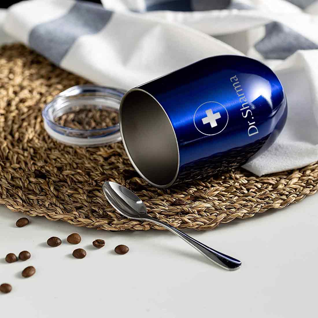 Personalized Stainless Steel Travel Coffee Flask Mug With Lid Gift for Doctor - Image 30