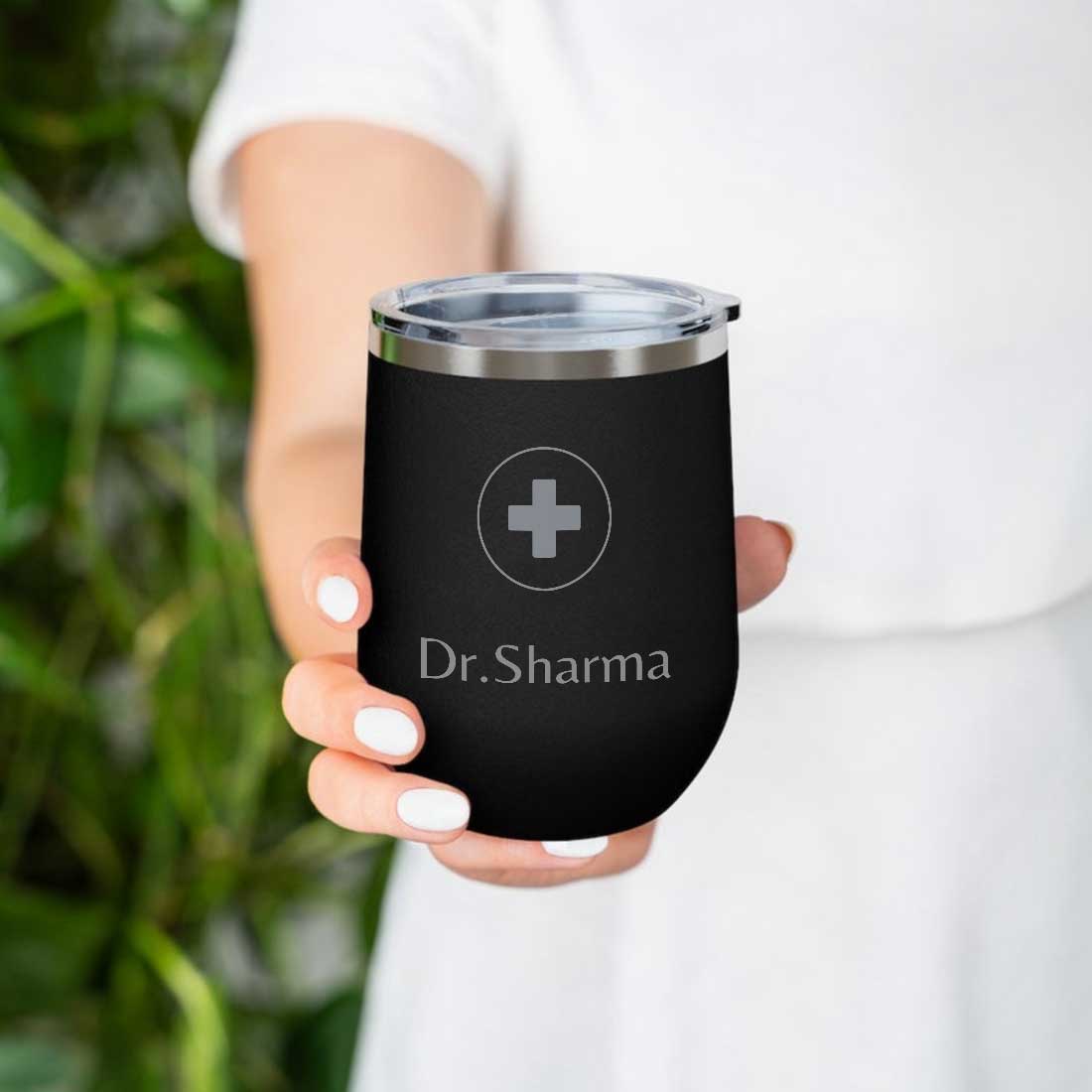 Personalized Stainless Steel Travel Coffee Flask Mug With Lid Gift for Doctor - Image 5