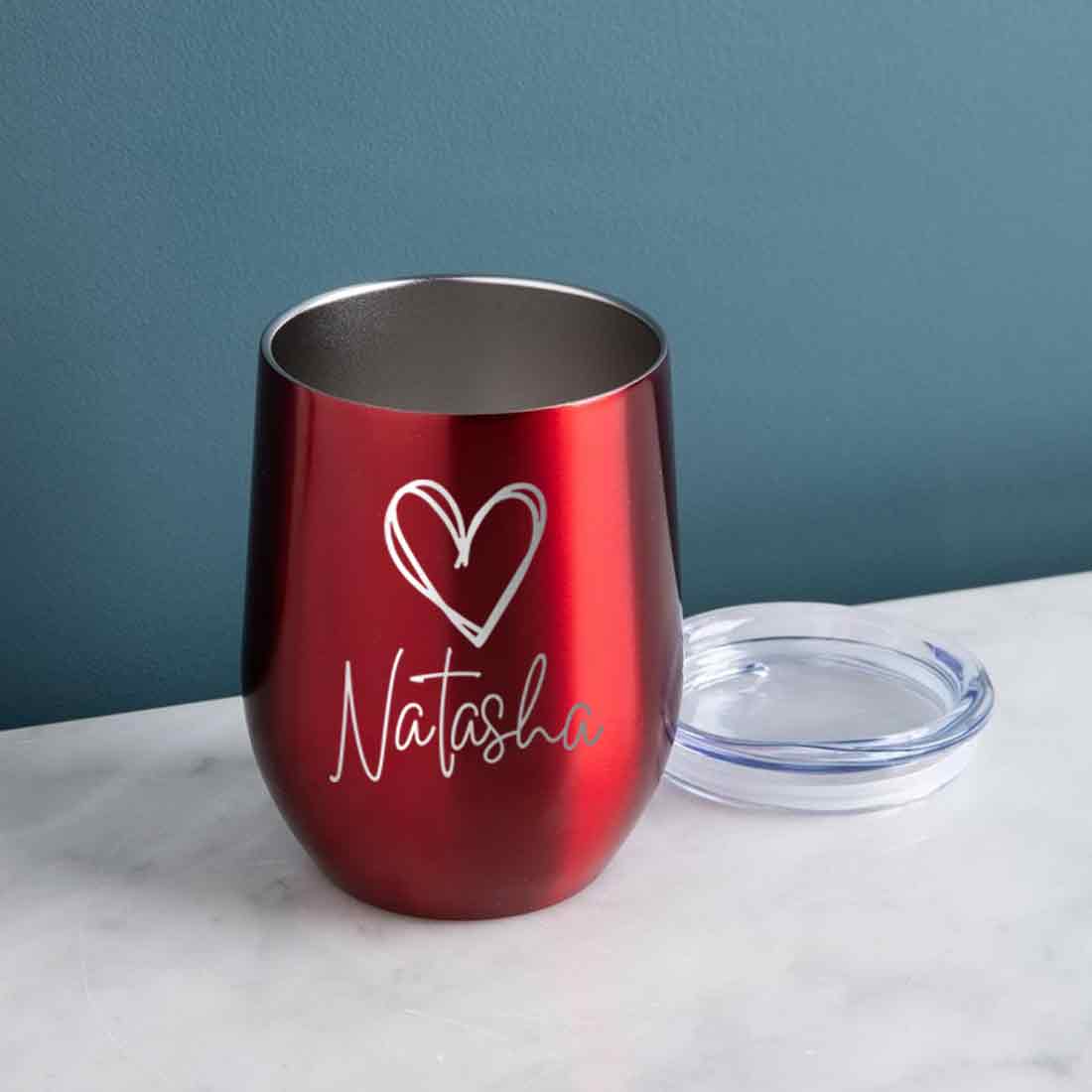 Customized Insulated Coffee Flask Mug With Name Engraved Design (350 ML) - Heart - Image 23