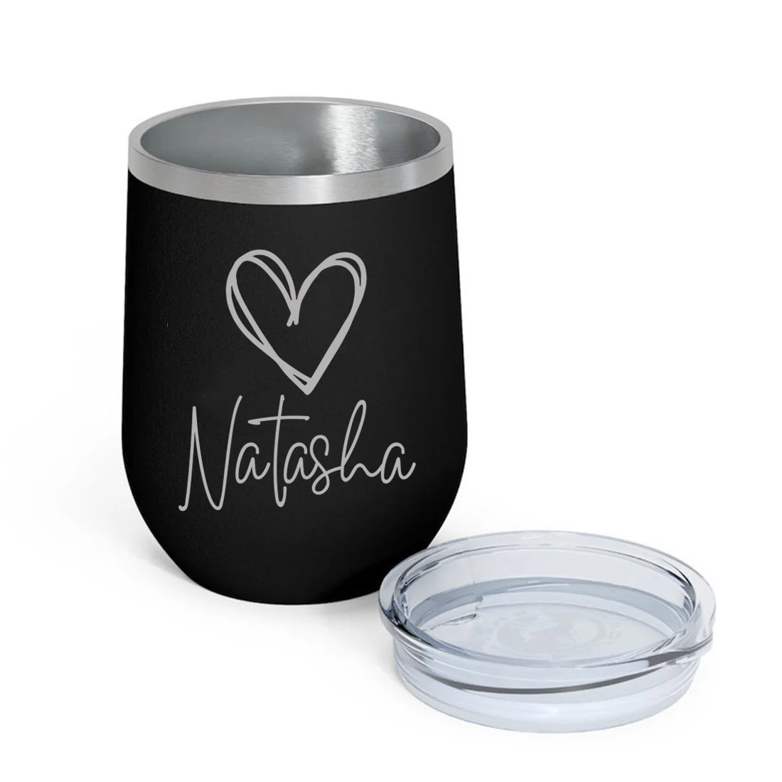Customized Insulated Coffee Flask Mug With Name Engraved Design (350 ML) - Heart - Image 3