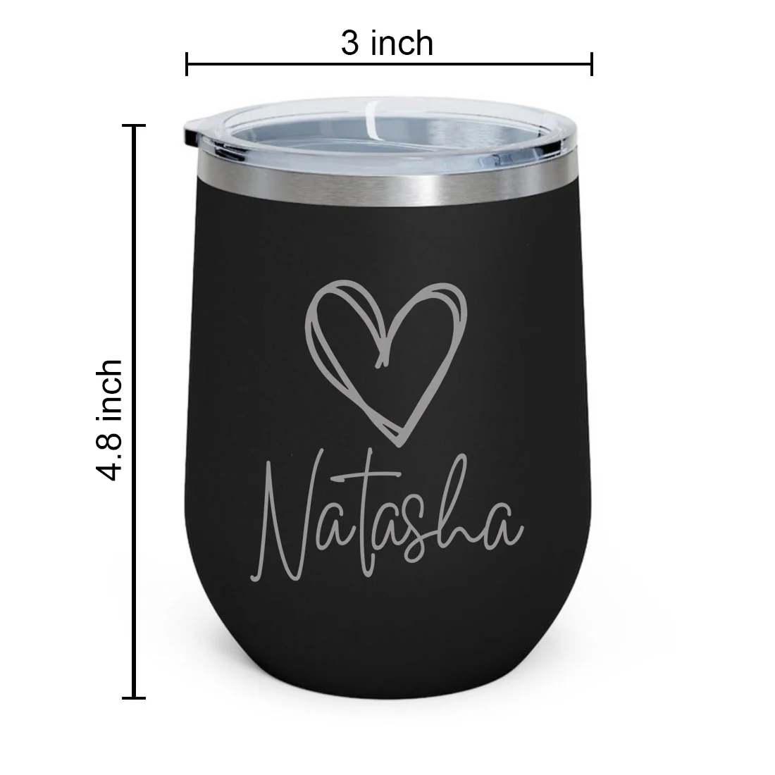Customized Insulated Coffee Flask Mug With Name Engraved Design (350 ML) - Heart - Image 6
