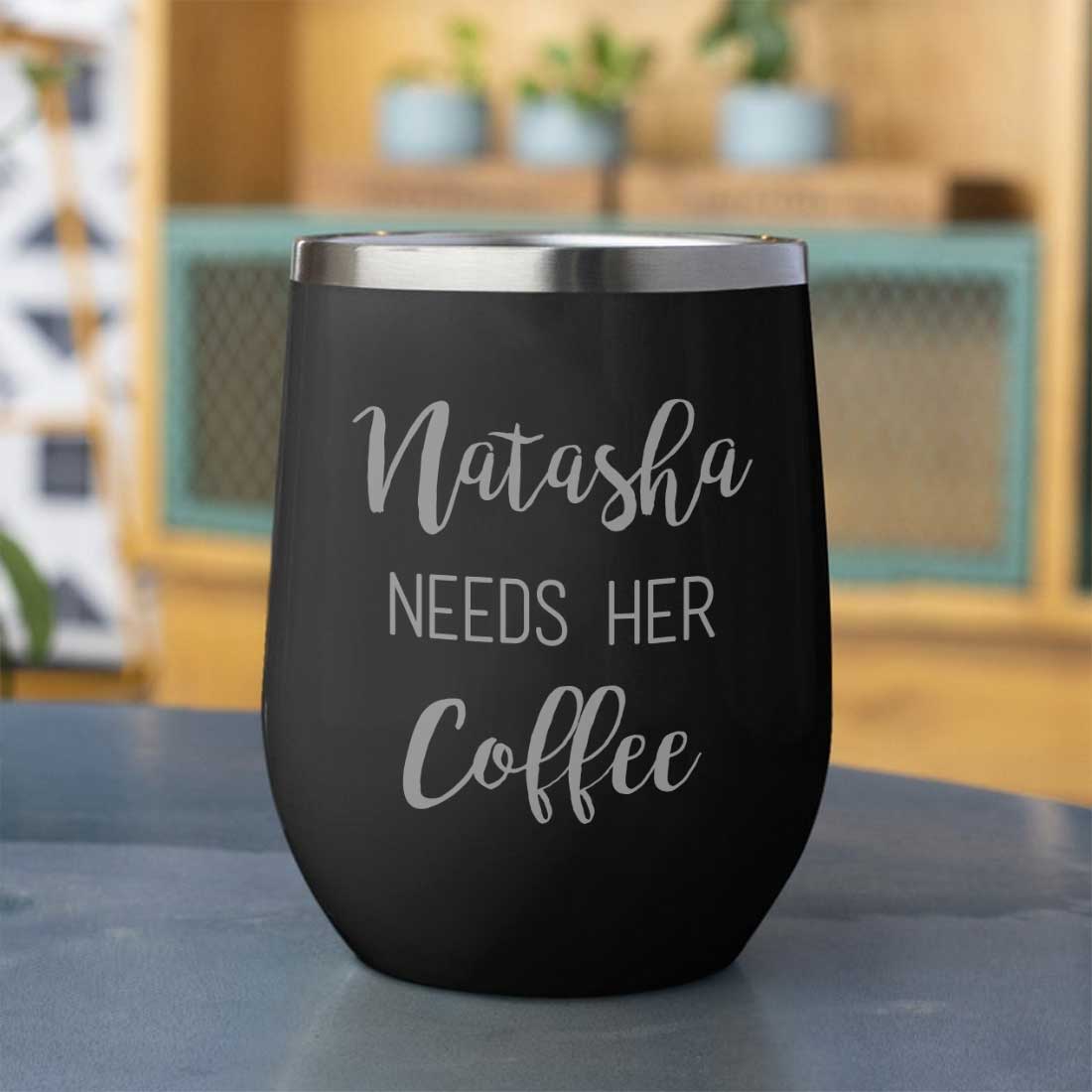 Personalised Coffee Insulated Cup With Lid for Travelling Portable Cup (350 ML) - Coffee Lover - Image 2