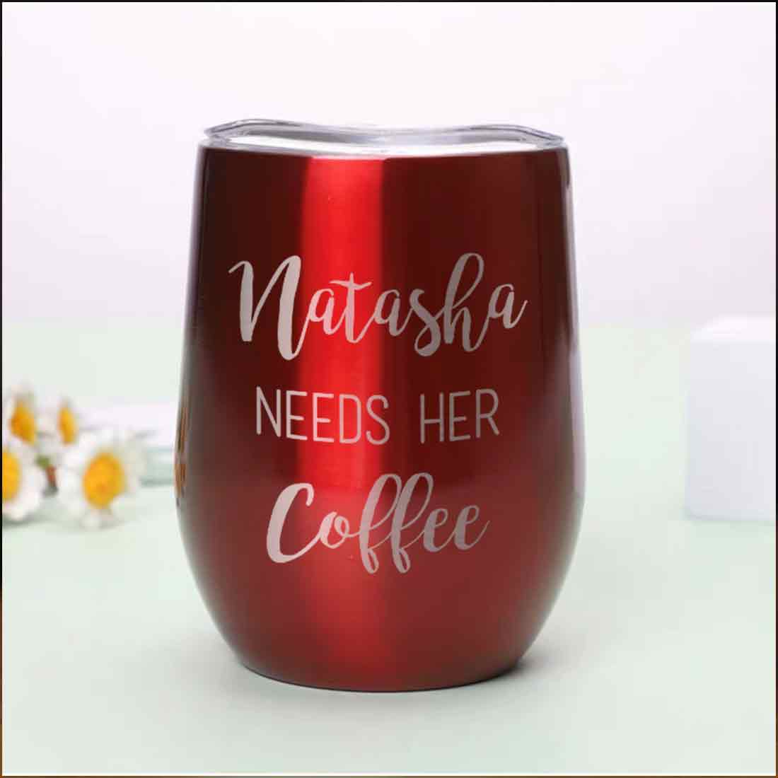 Personalised Coffee Insulated Cup With Lid for Travelling Portable Cup (350 ML) - Coffee Lover - Image 21