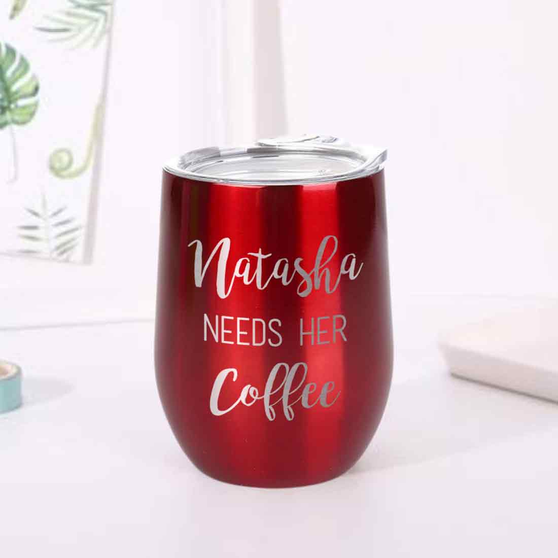 Personalised Coffee Insulated Cup With Lid for Travelling Portable Cup (350 ML) - Coffee Lover - Image 23