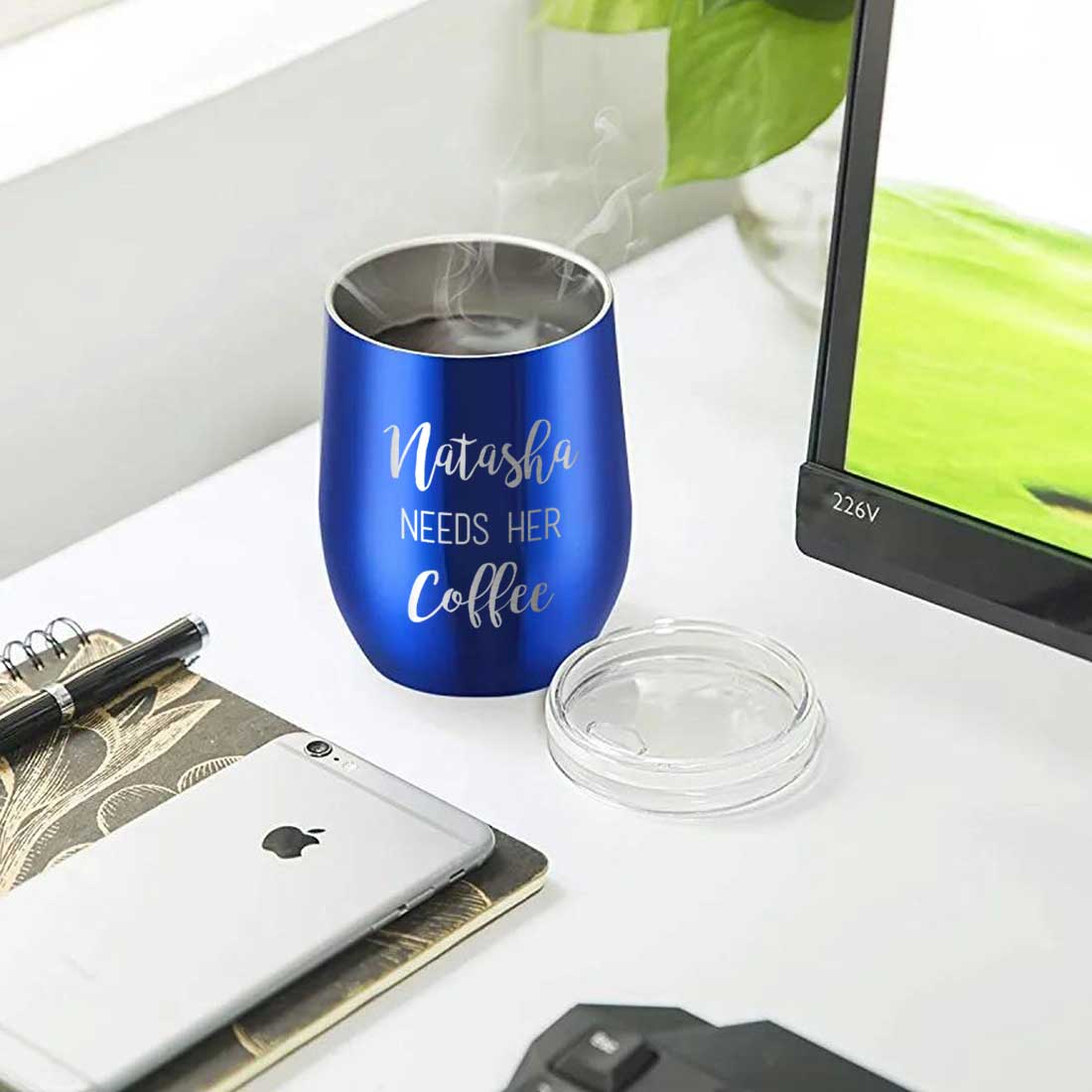 Personalised Coffee Insulated Cup With Lid for Travelling Portable Cup (350 ML) - Coffee Lover - Image 27