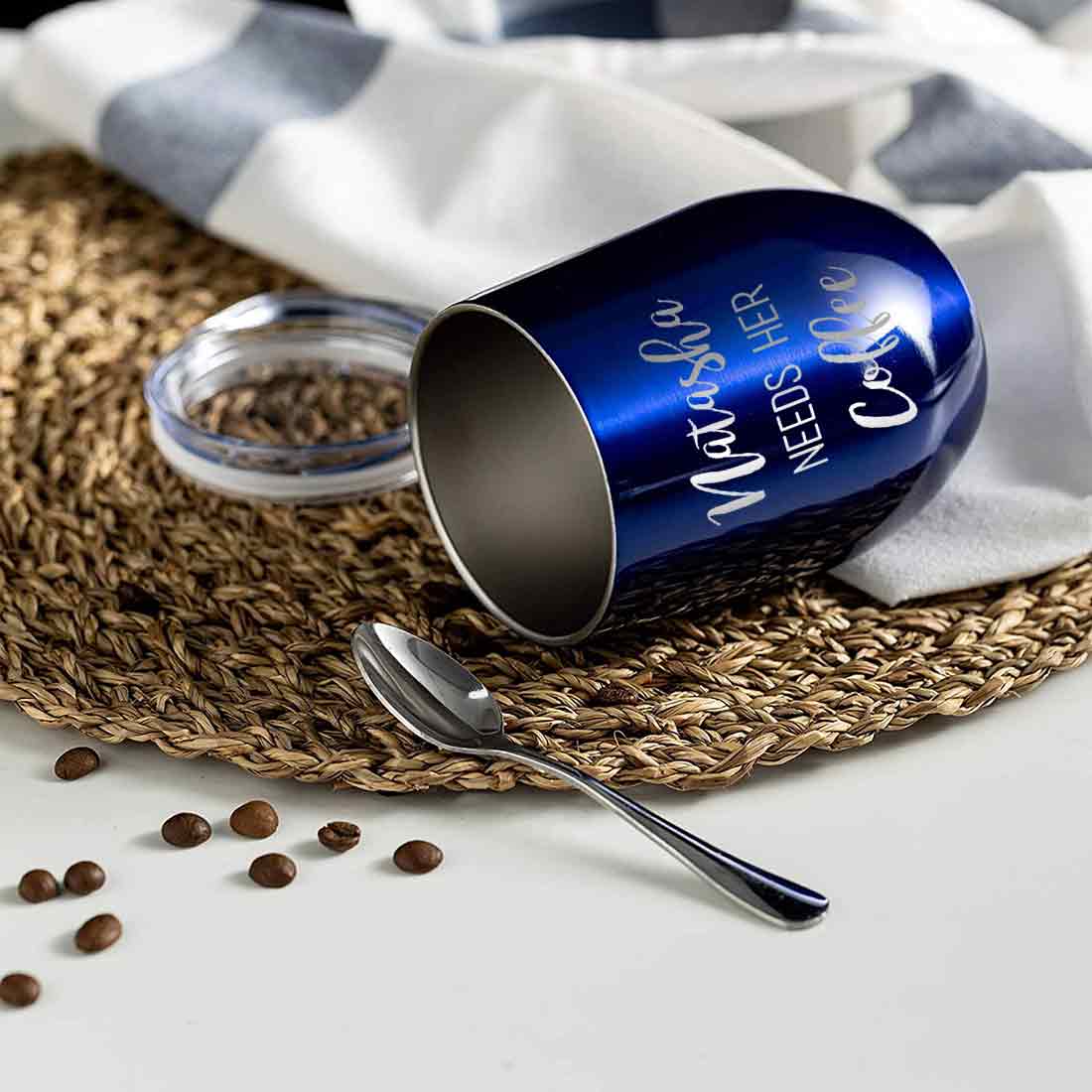 Personalised Coffee Insulated Cup With Lid for Travelling Portable Cup (350 ML) - Coffee Lover - Image 30