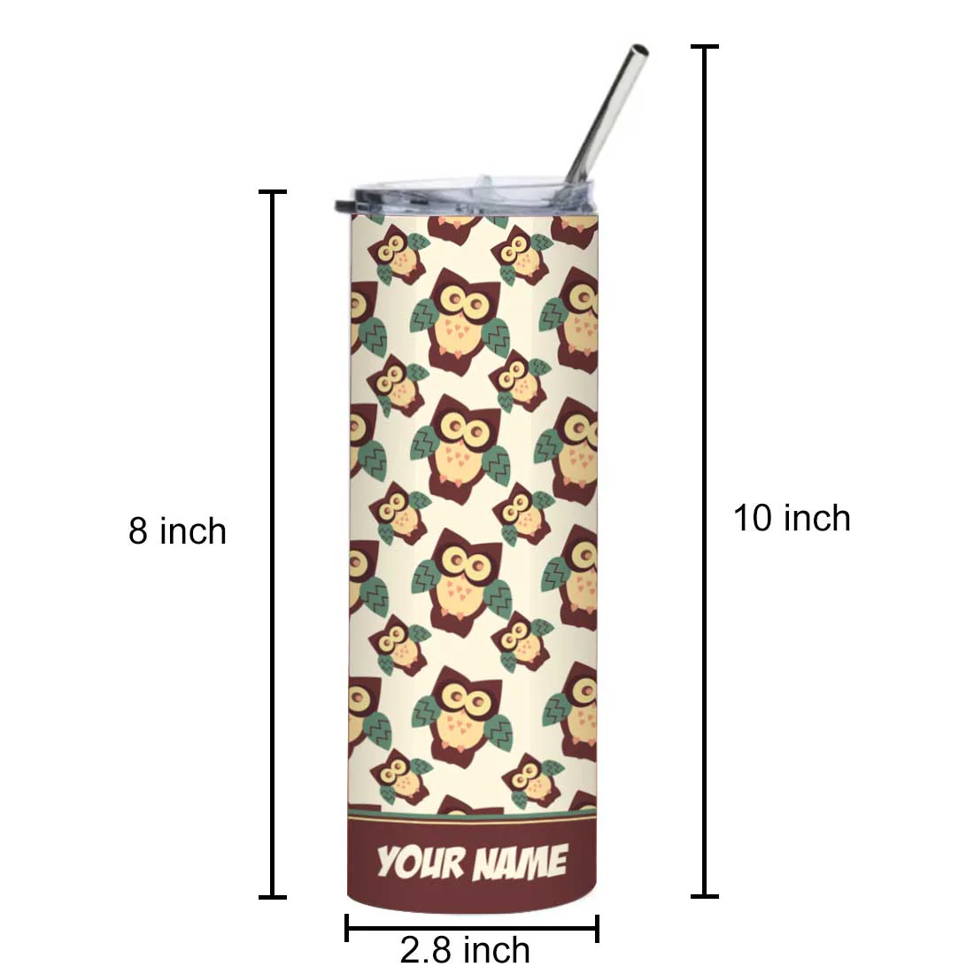 Nutcase Coffee Insulated Tumbler with Metal Straw - Personalized Stainless Steel Travel Mug 600ml - Image 3
