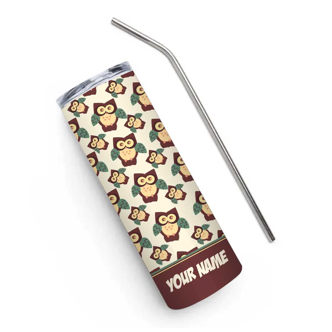 Nutcase Coffee Insulated Tumbler with Metal Straw - Personalized Stainless Steel Travel Mug 600ml - Image 4