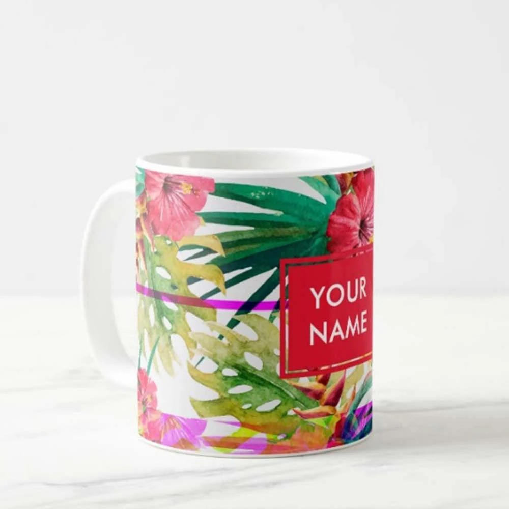 Personalized Photo Mug - Red Hibiscus - Image 2