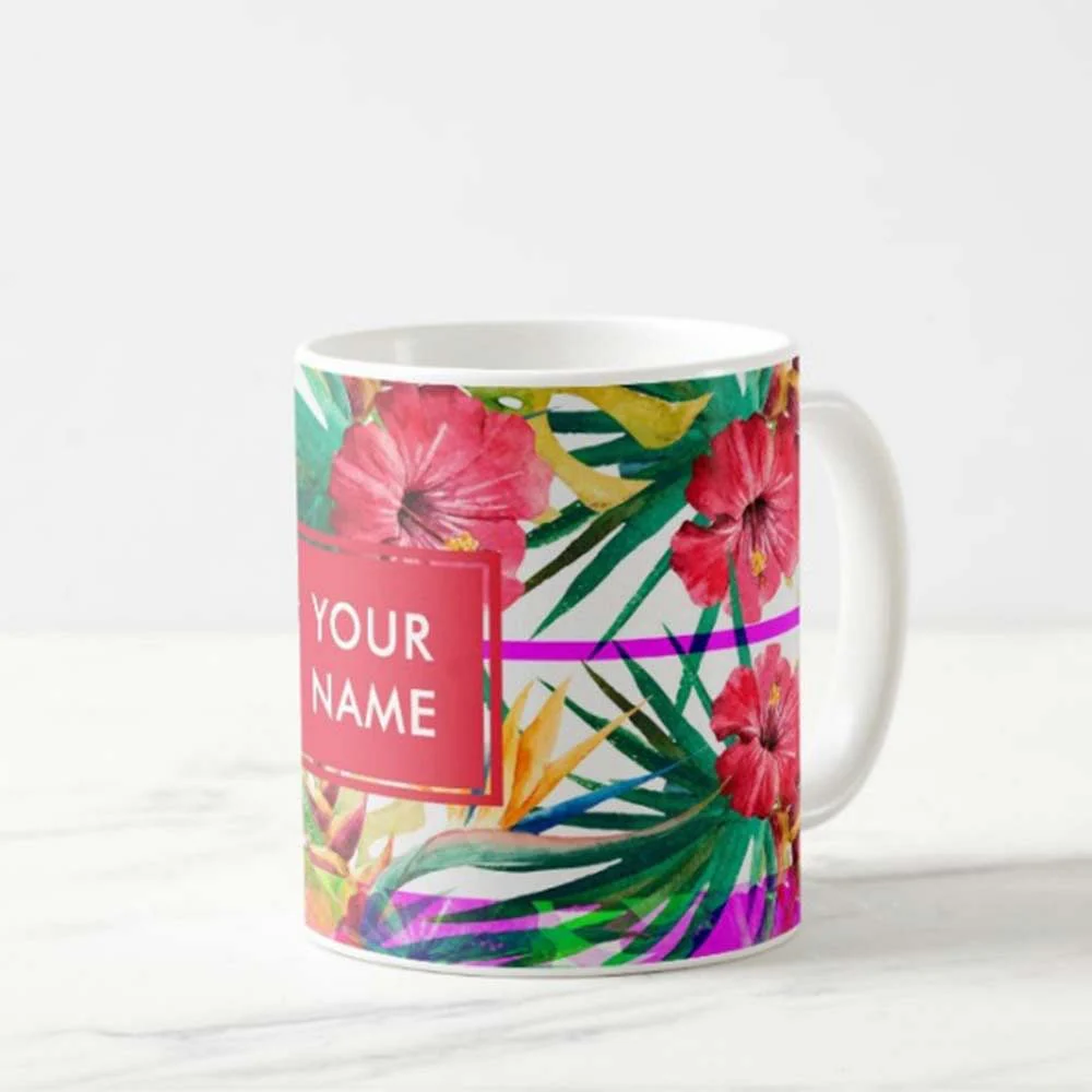 Personalized Photo Mug - Red Hibiscus - Image 3