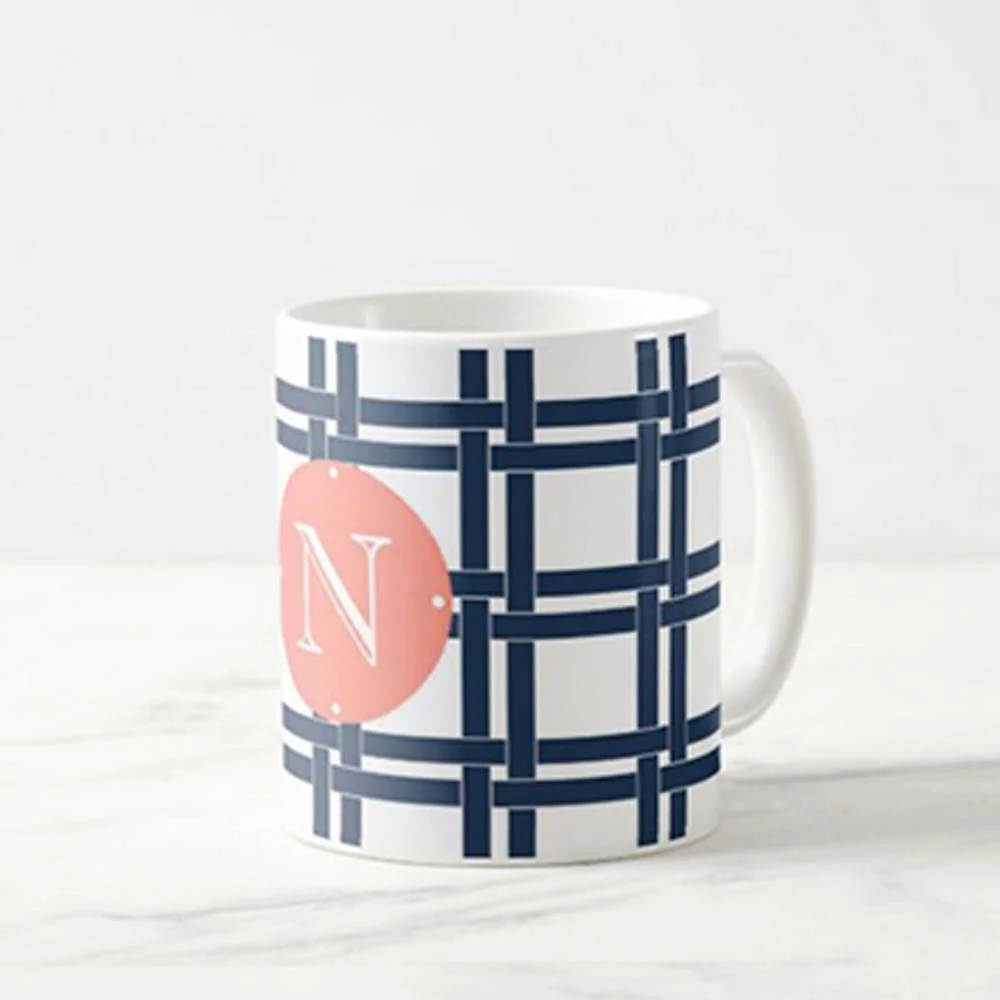 Custom Coffee Mug With Photo - Black Checks - Image 3