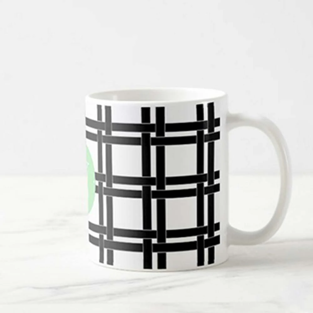 Personalized Cute Mugs - Checks Green - Image 4