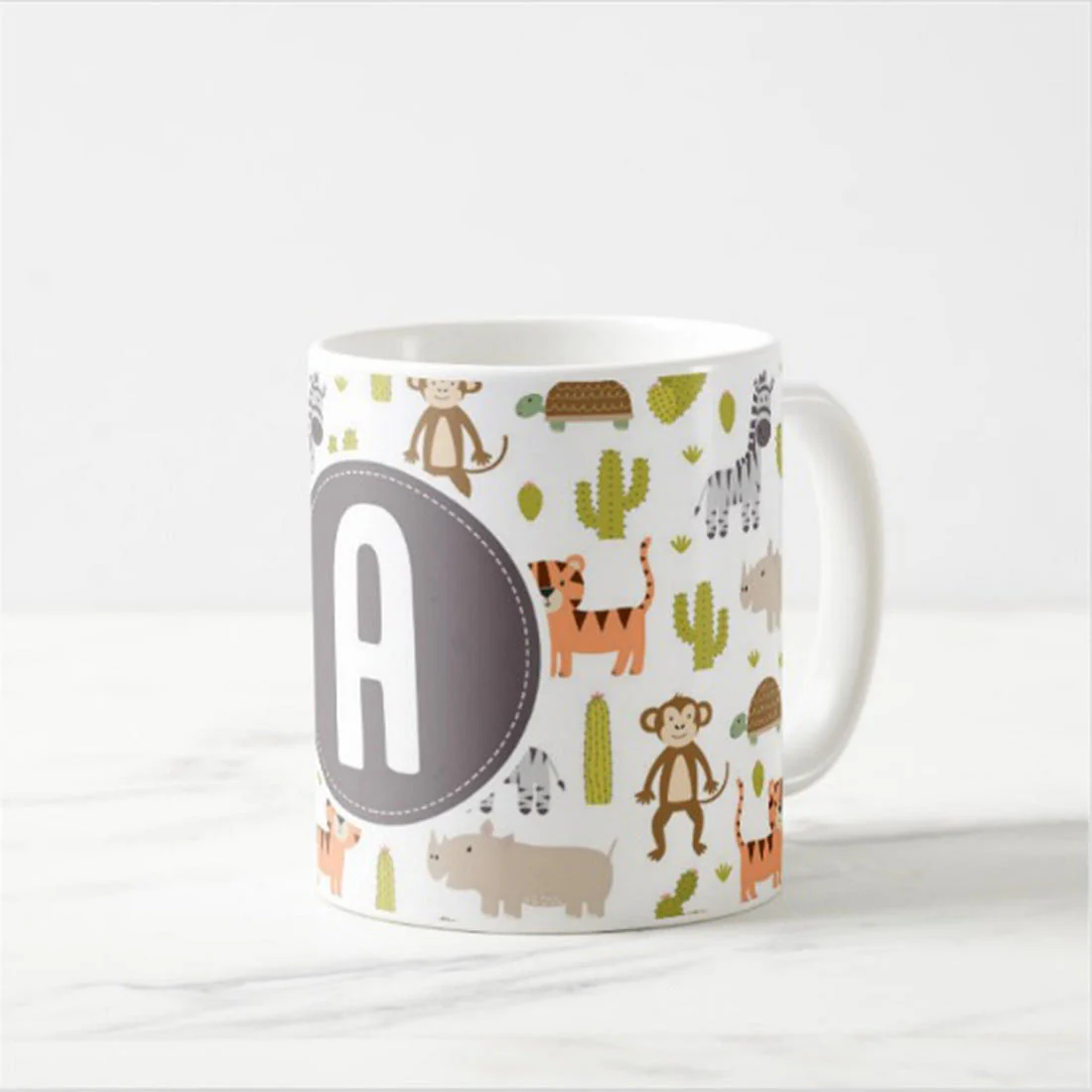 Custom Ceramic Coffee Mug Add Your Alphabet - Cactus - Image 3