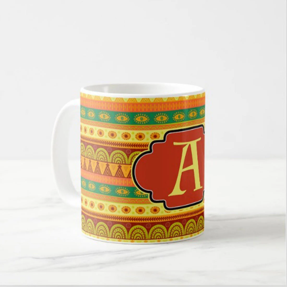 Personalized Plastic Cups - Yellow Ethnic - Image 2